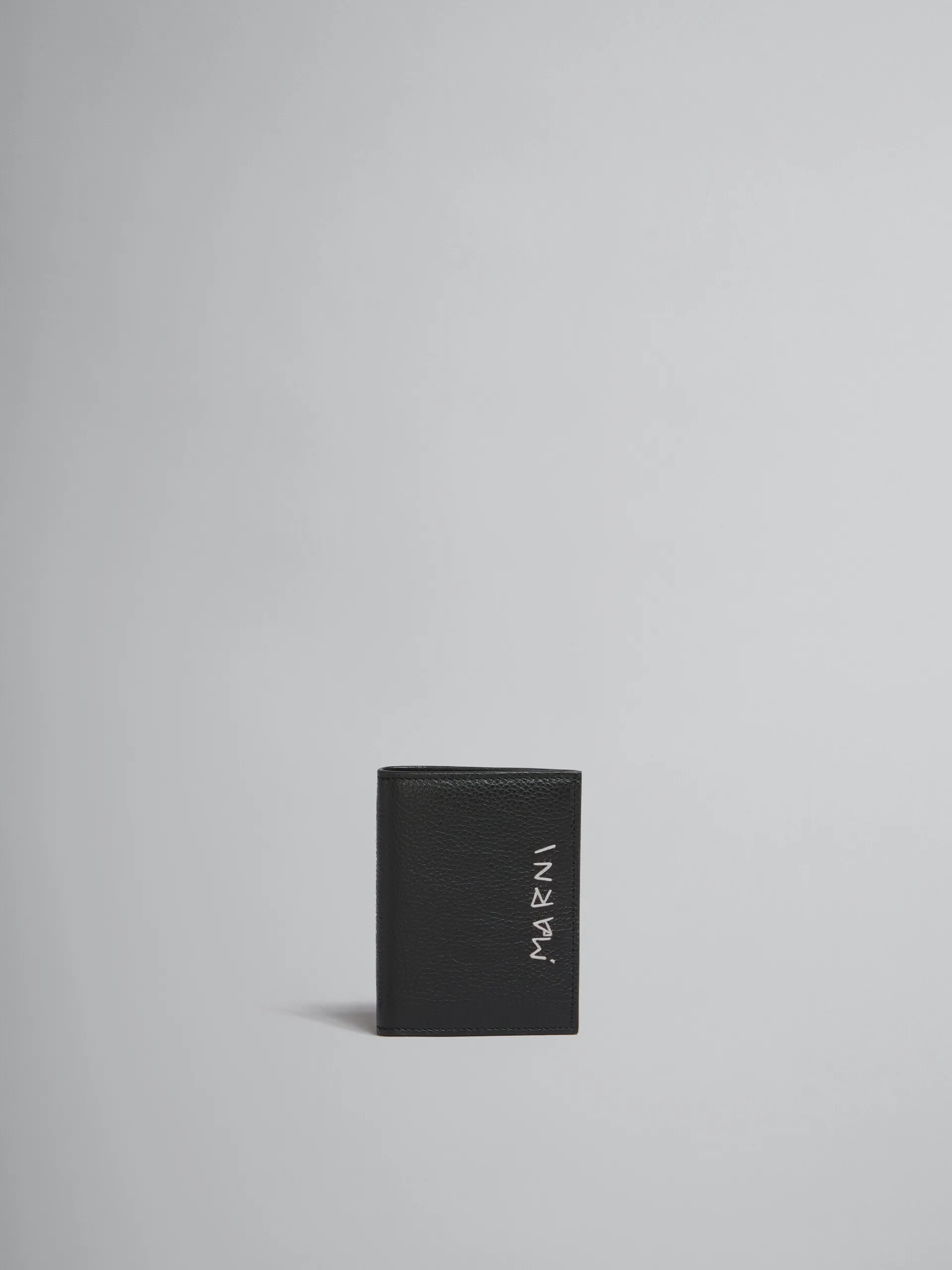 Wallets & Small Leather Goods>Marni Leather Bifold Wallet With Mending BLACK