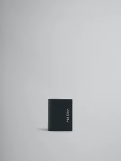 Wallets & Small Leather Goods>Marni Leather Bifold Wallet With Mending BLACK