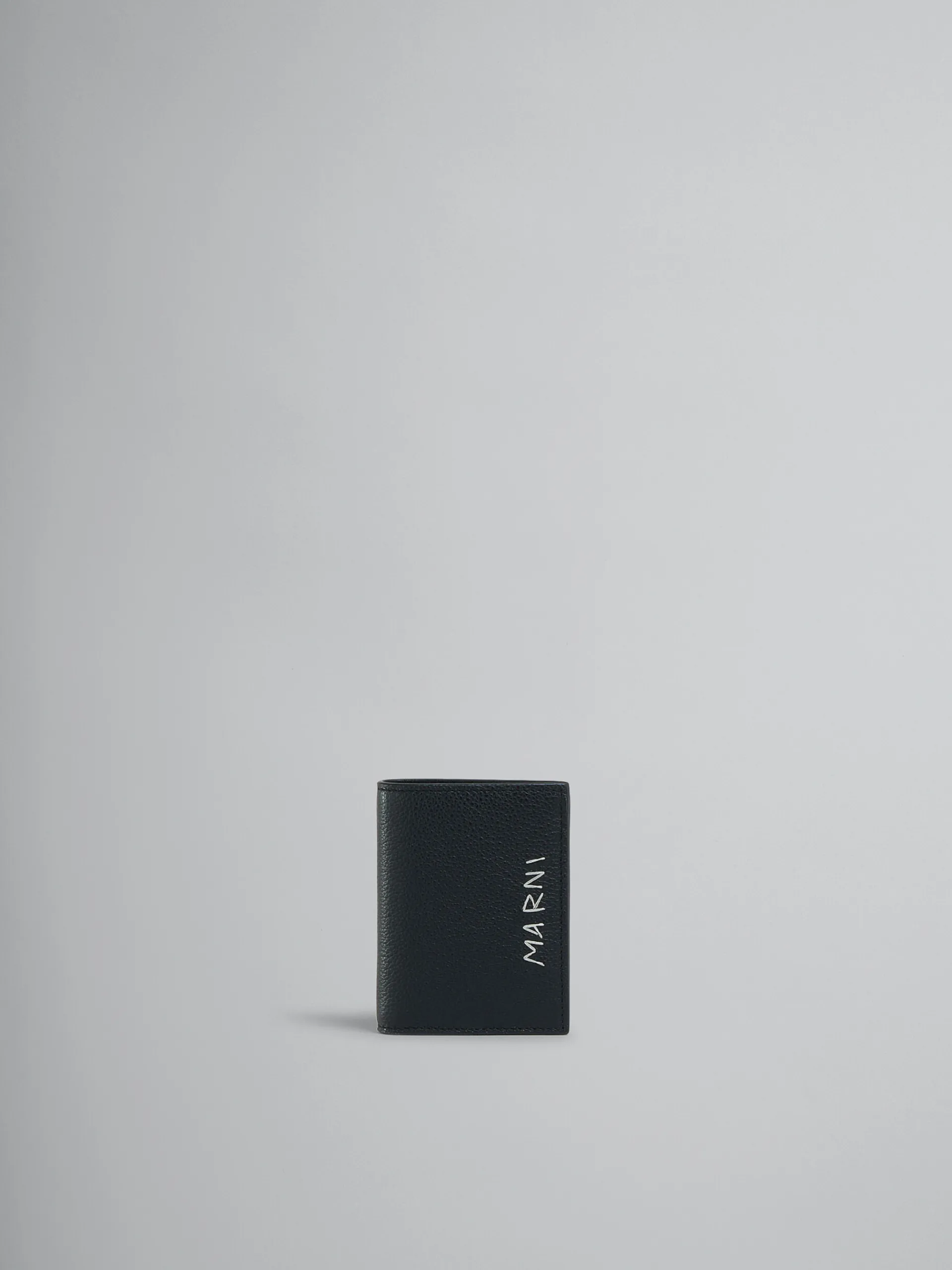 Wallets & Small Leather Goods>Marni Leather Bifold Wallet With Mending BLACK