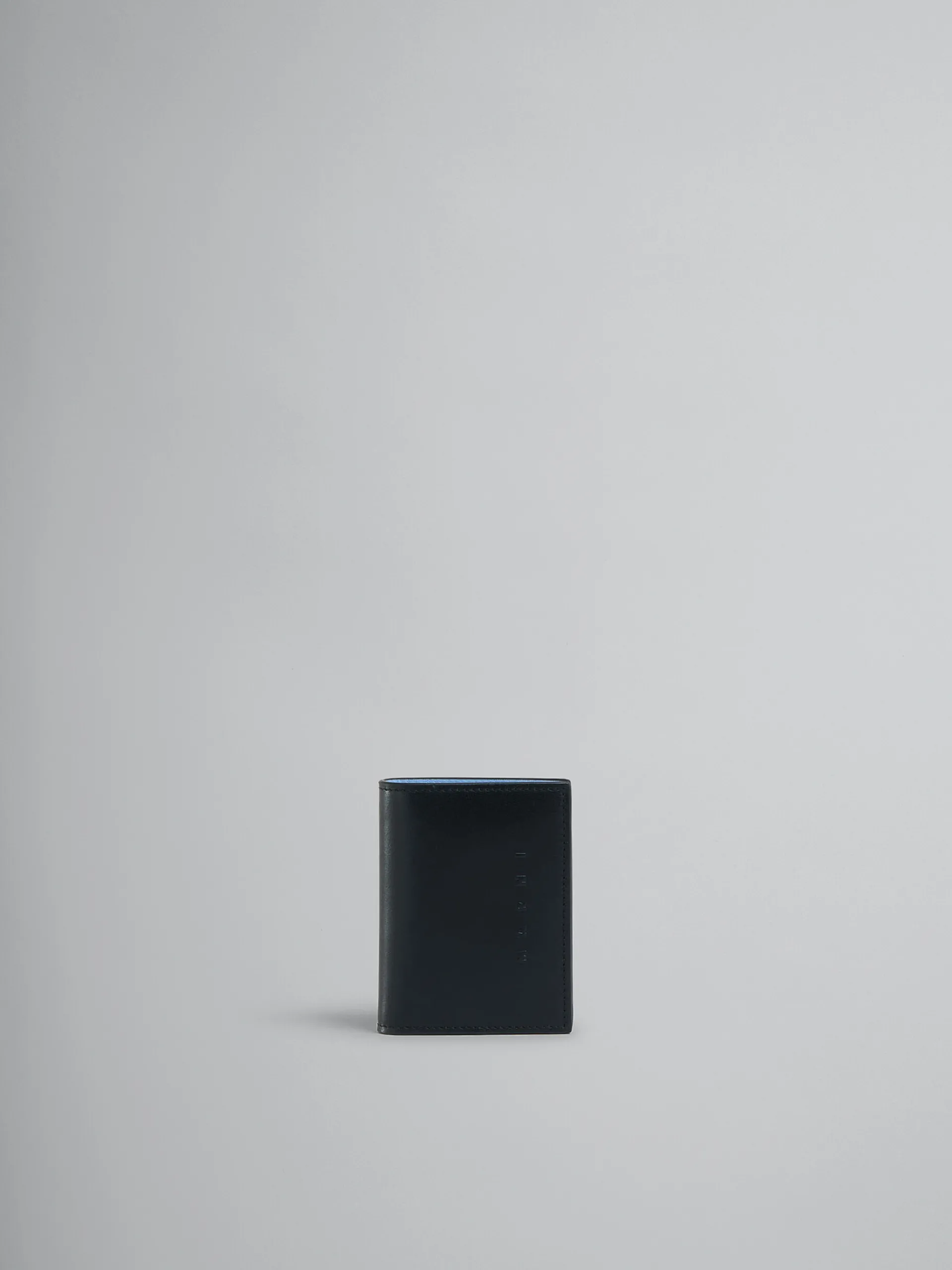 Wallets & Small Leather Goods>Marni Leather Bifold Wallet With Raised Logo BLACK