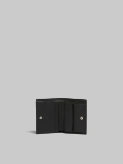 Wallets & Small Leather Goods>Marni Leather Bifold Wallet With Mending BLACK