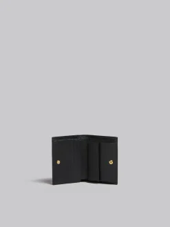 Wallets & Small Leather Goods>Marni Leather Bifold Wallet With Mending BLACK