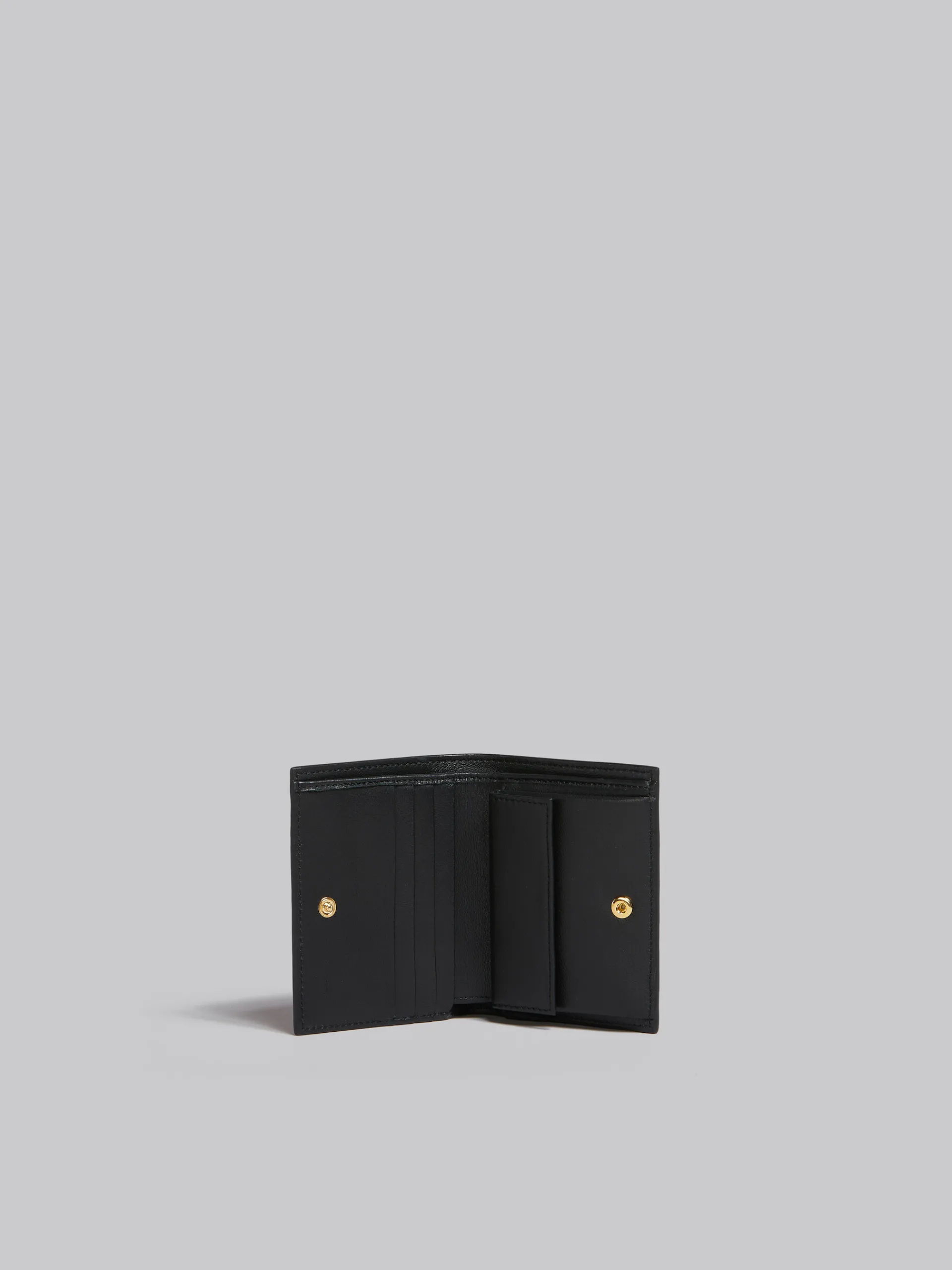 Wallets & Small Leather Goods>Marni Leather Bifold Wallet With Mending BLACK