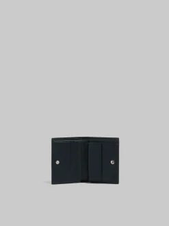 Wallets & Small Leather Goods>Marni Leather Bifold Wallet With Mending BLACK