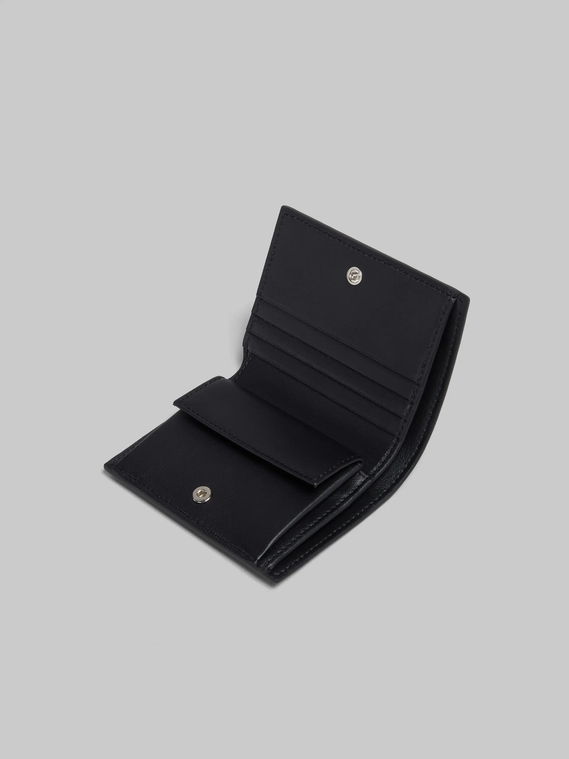 Wallets & Small Leather Goods>Marni Leather Bifold Wallet With Mending BLACK