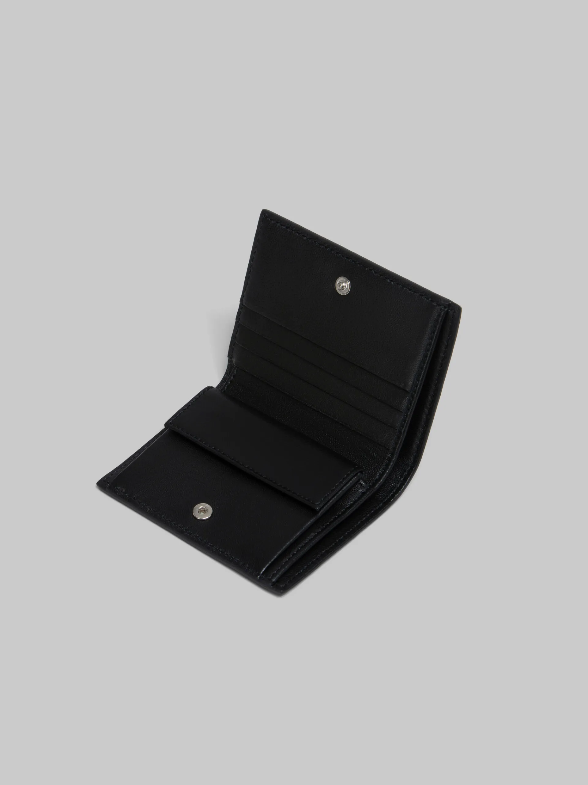 Wallets & Small Leather Goods>Marni Leather Bifold Wallet With Mending BLACK