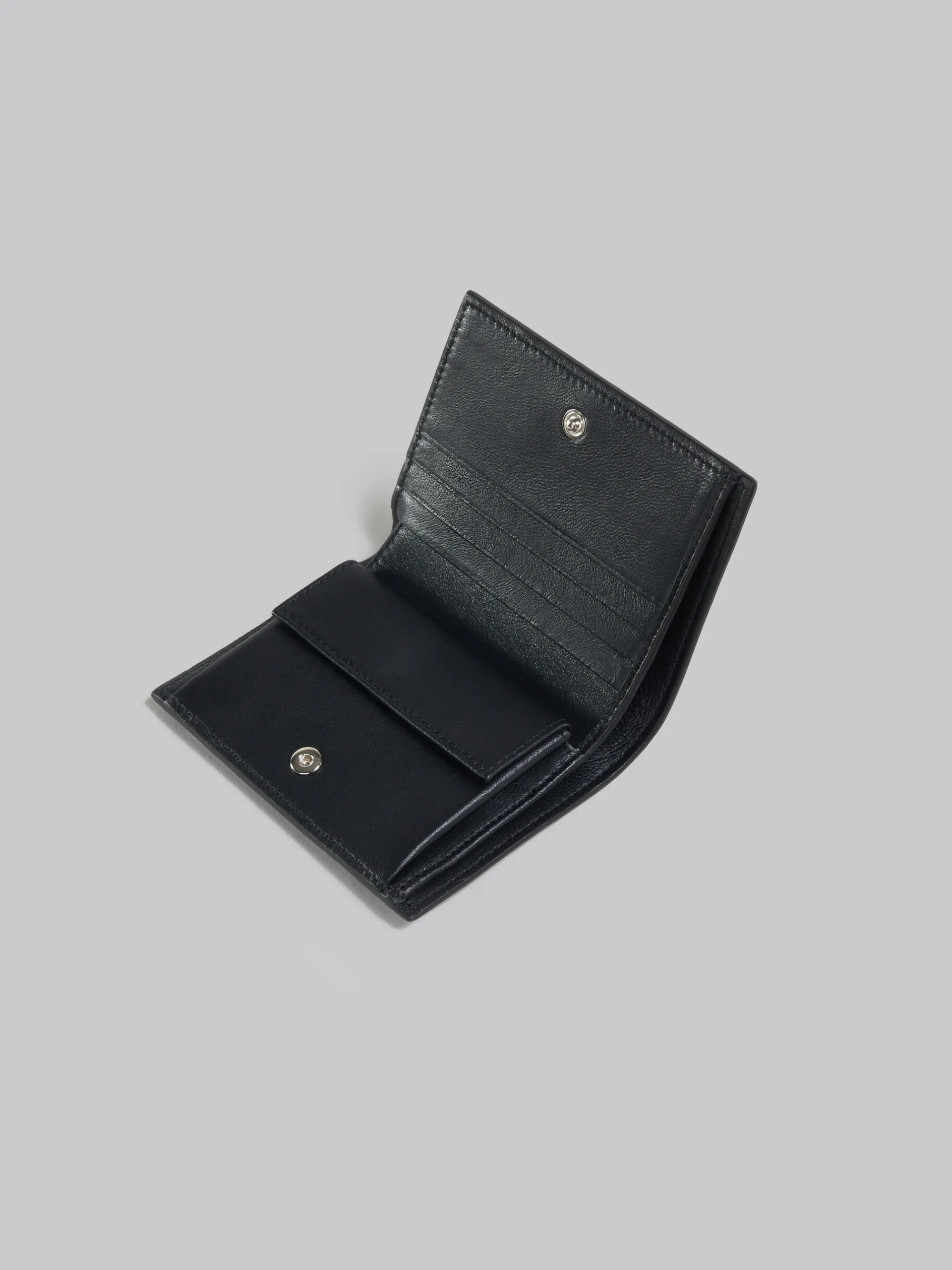 Wallets & Small Leather Goods>Marni Leather Bifold Wallet With Mending BLACK