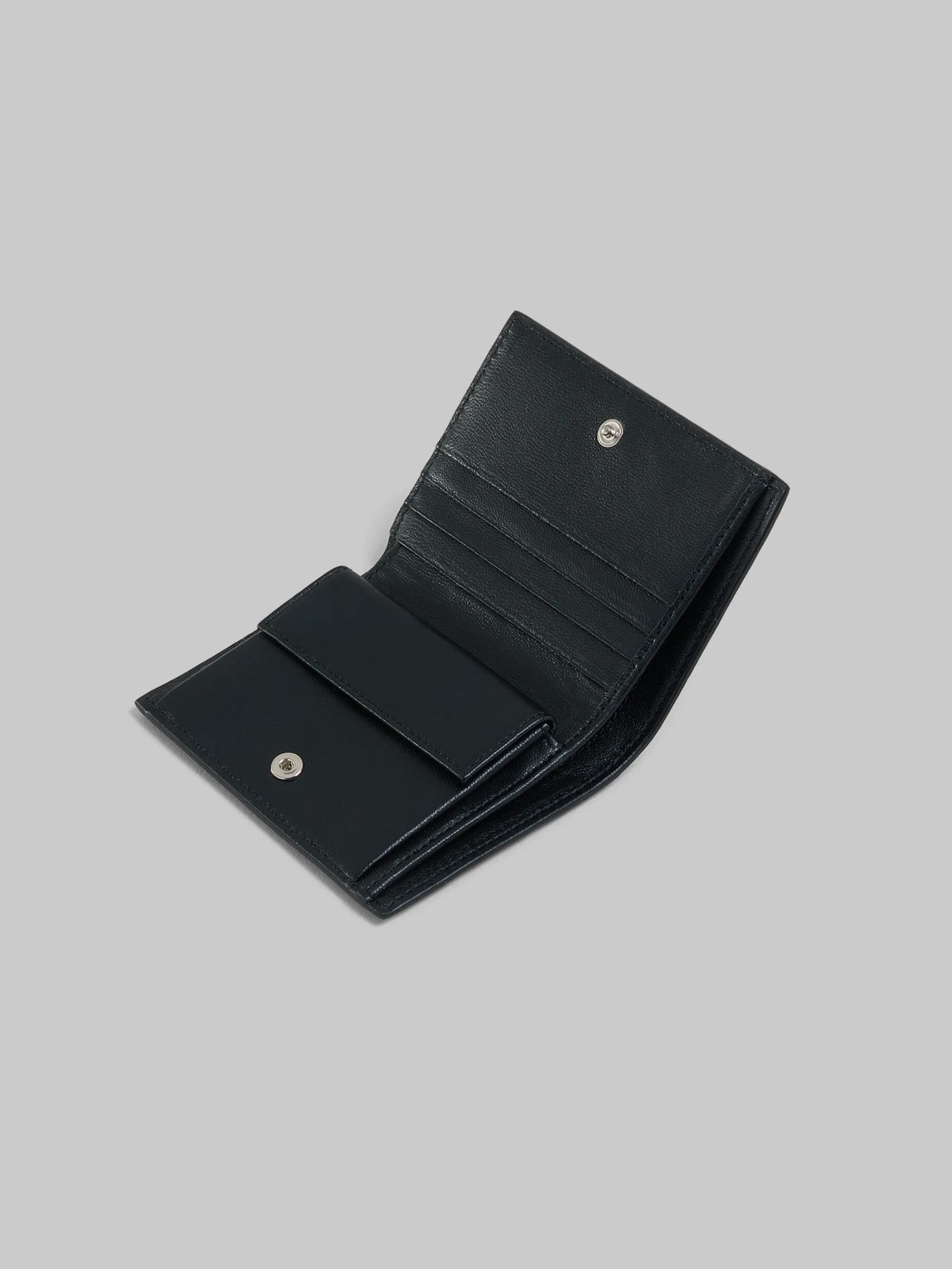 Wallets & Small Leather Goods>Marni Leather Bifold Wallet With Mending BLACK