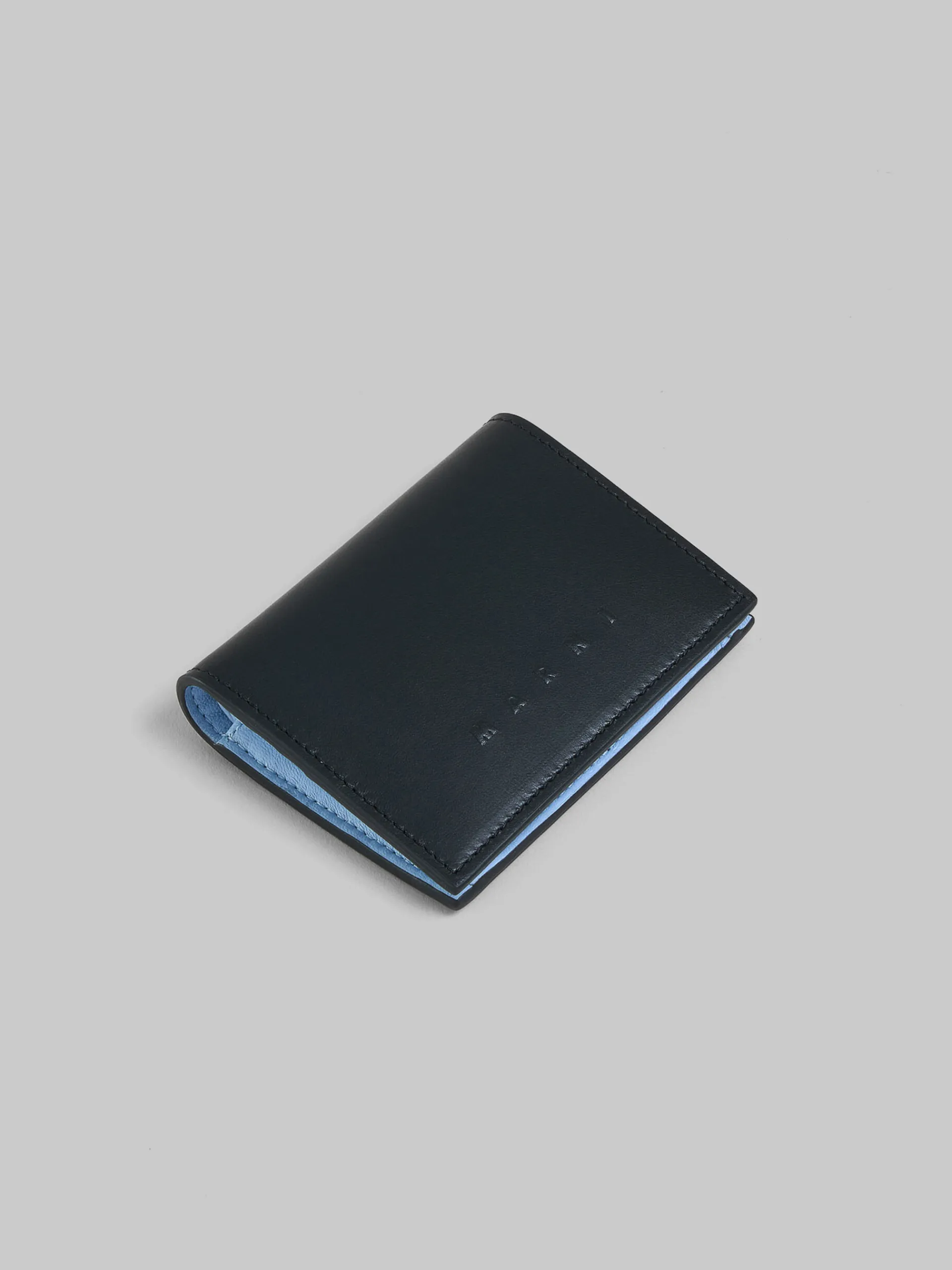 Wallets & Small Leather Goods>Marni Leather Bifold Wallet With Raised Logo BLACK