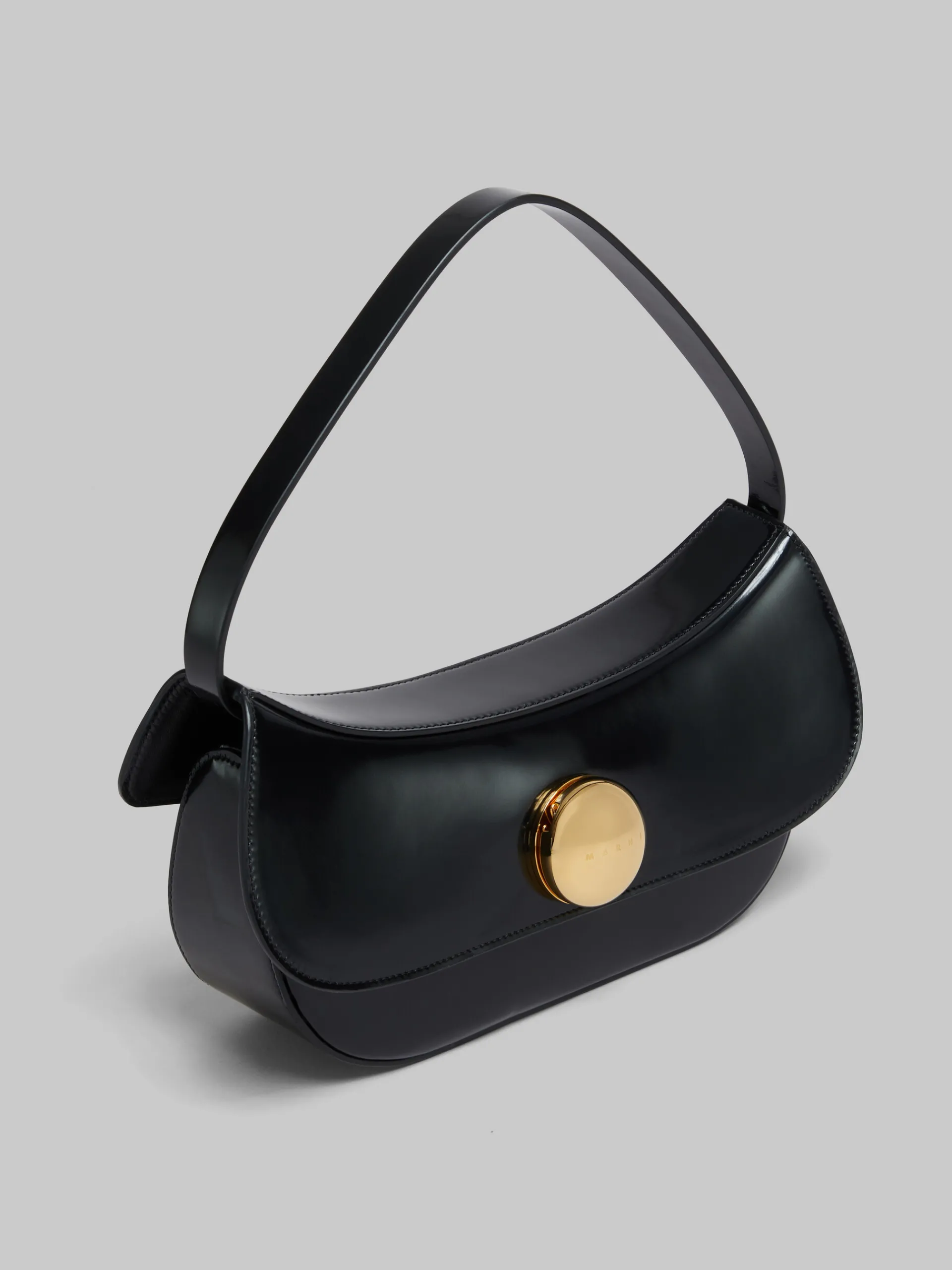 Shoulder Bags>Marni Leather Butterfly Medium Hobo Bag BLACK