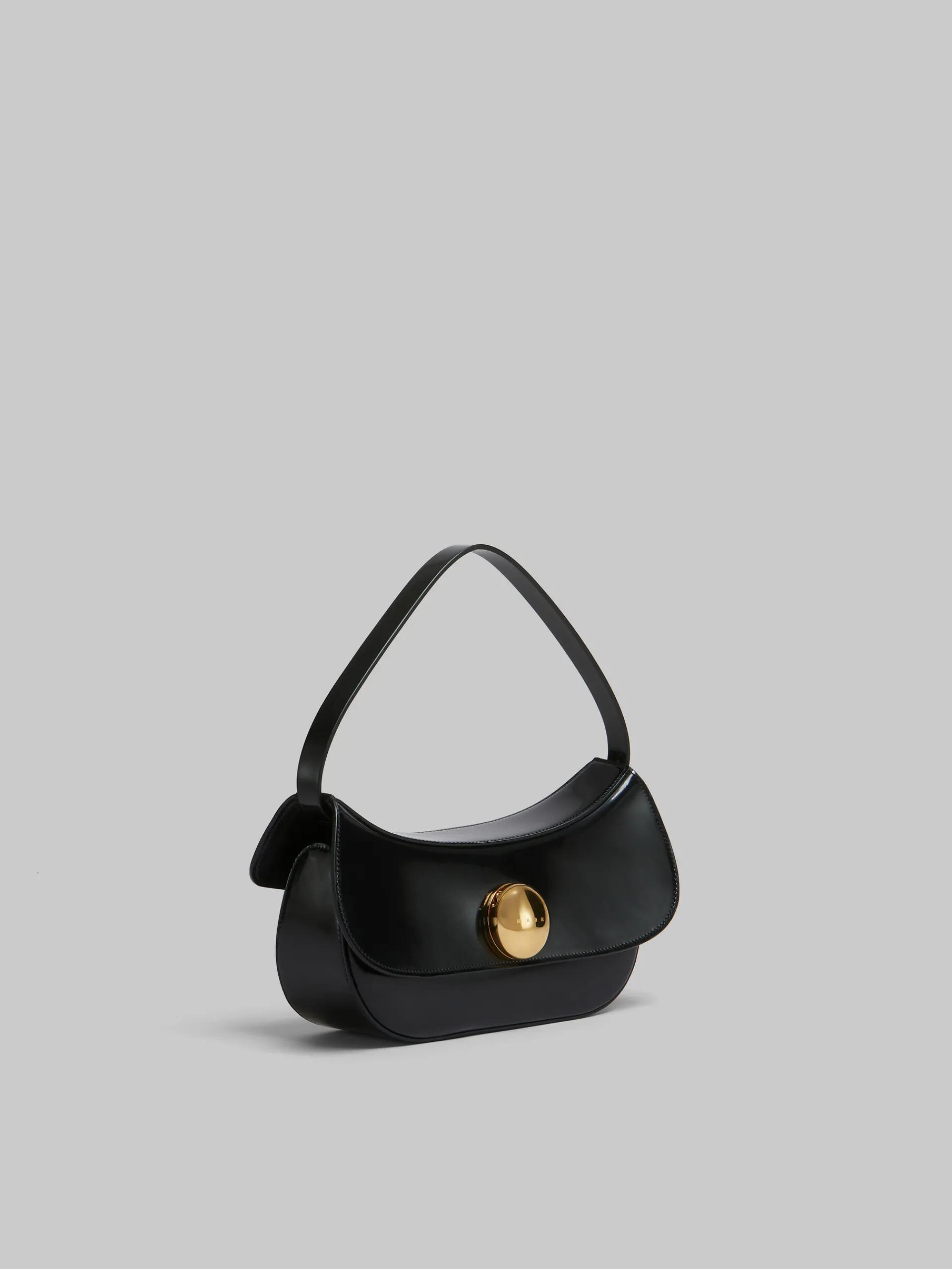 Shoulder Bags>Marni Leather Butterfly Medium Hobo Bag BLACK