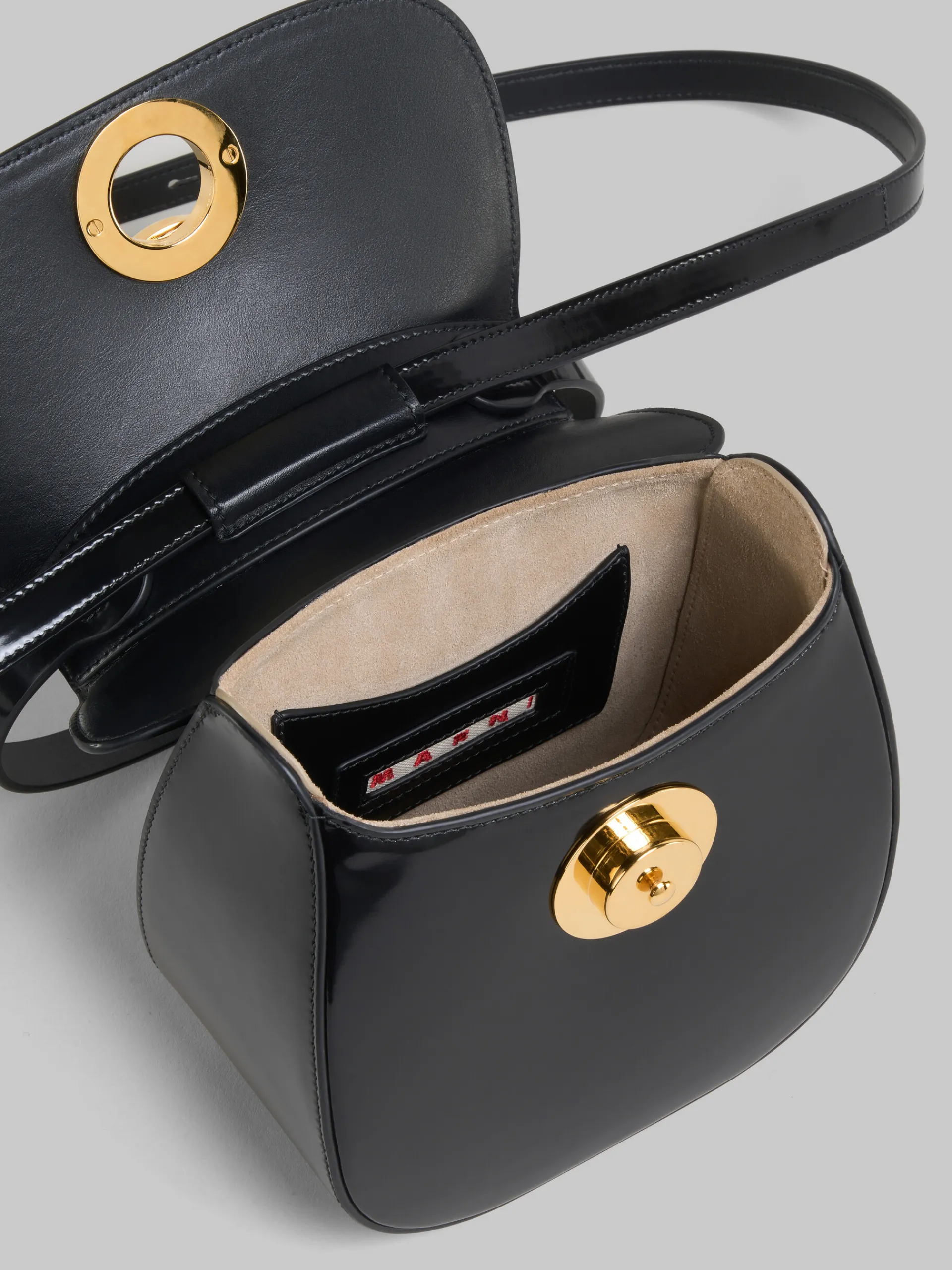 Shoulder Bags>Marni Leather Butterfly Small Handbag BLACK