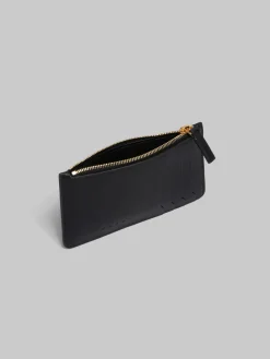 Wallets & Small Leather Goods>Marni Leather Card Case BLACK