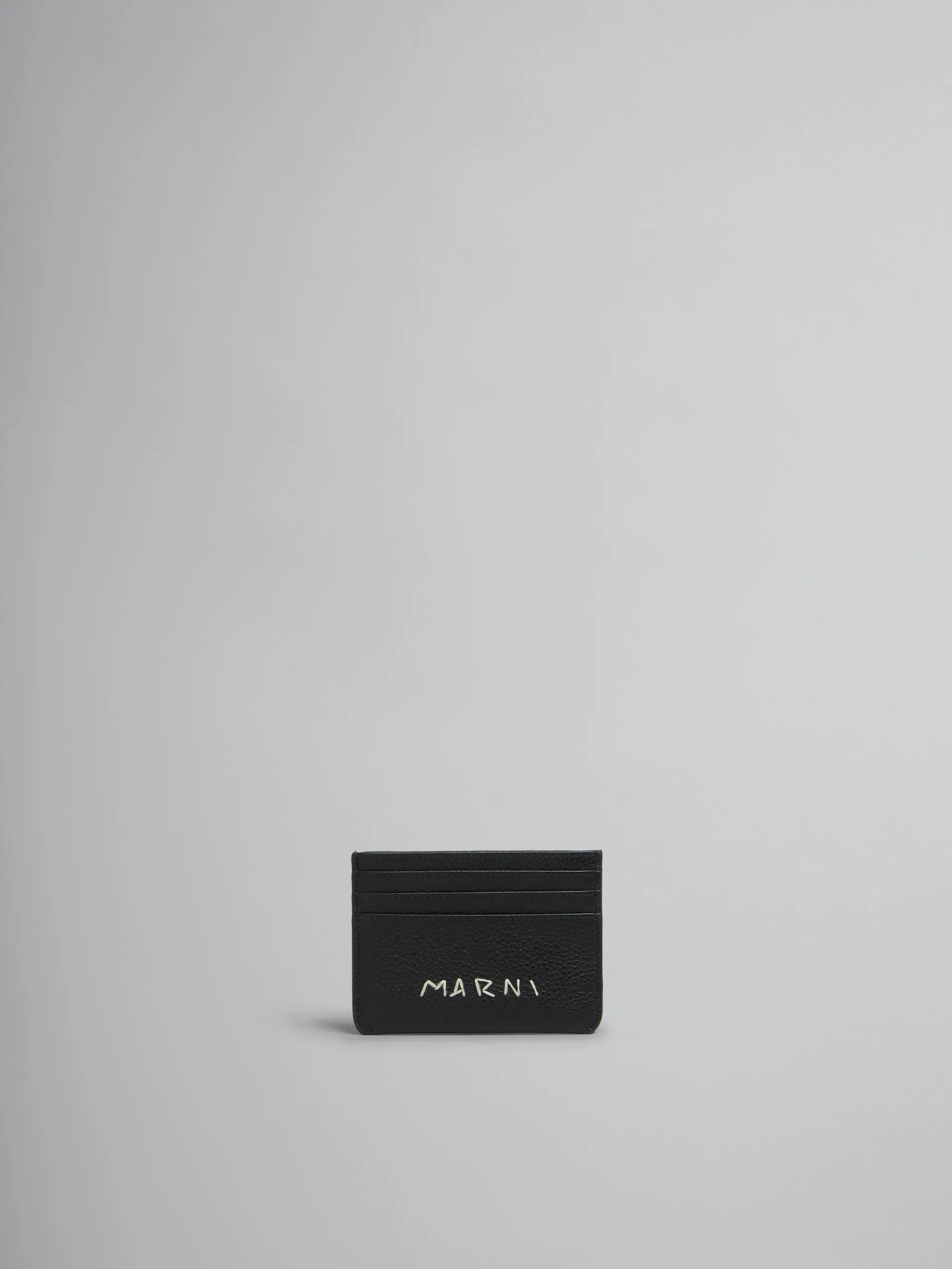 Wallets & Small Leather Goods>Marni Leather Cardholder With Mending BLACK
