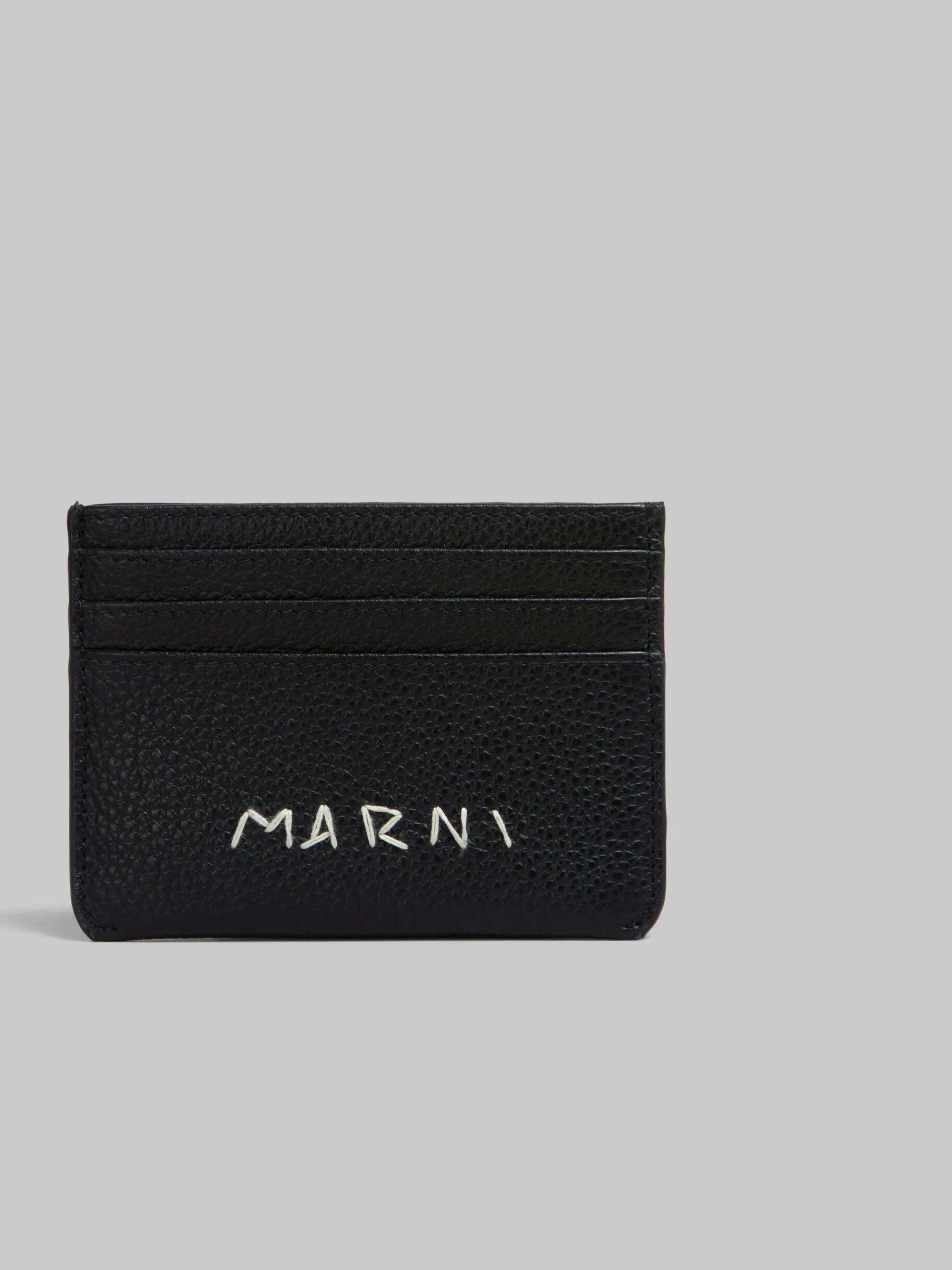 Wallets & Small Leather Goods>Marni Leather Cardholder With Mending BLACK