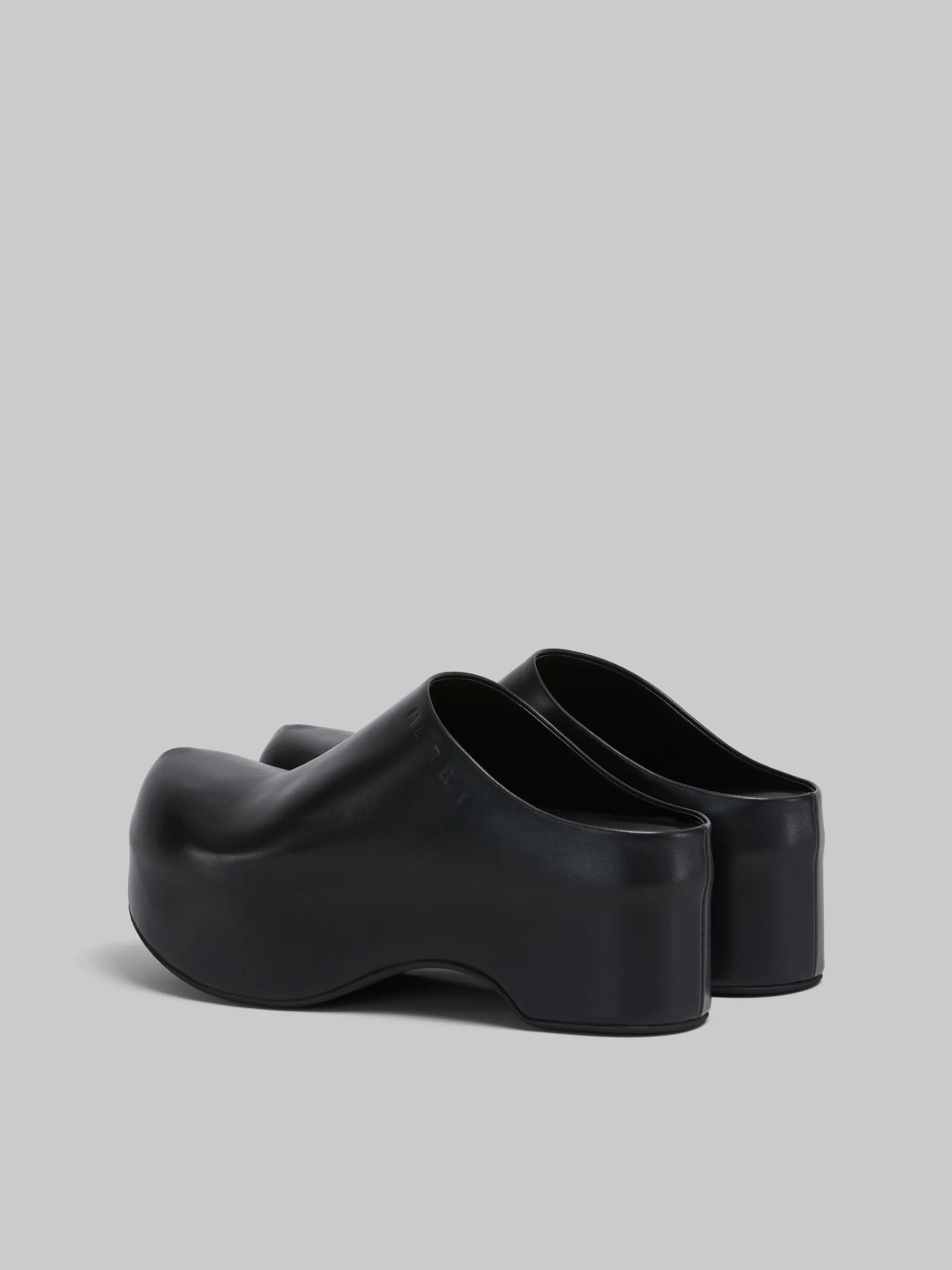Flats>Marni Leather Chunky Clog Sabot BLACK