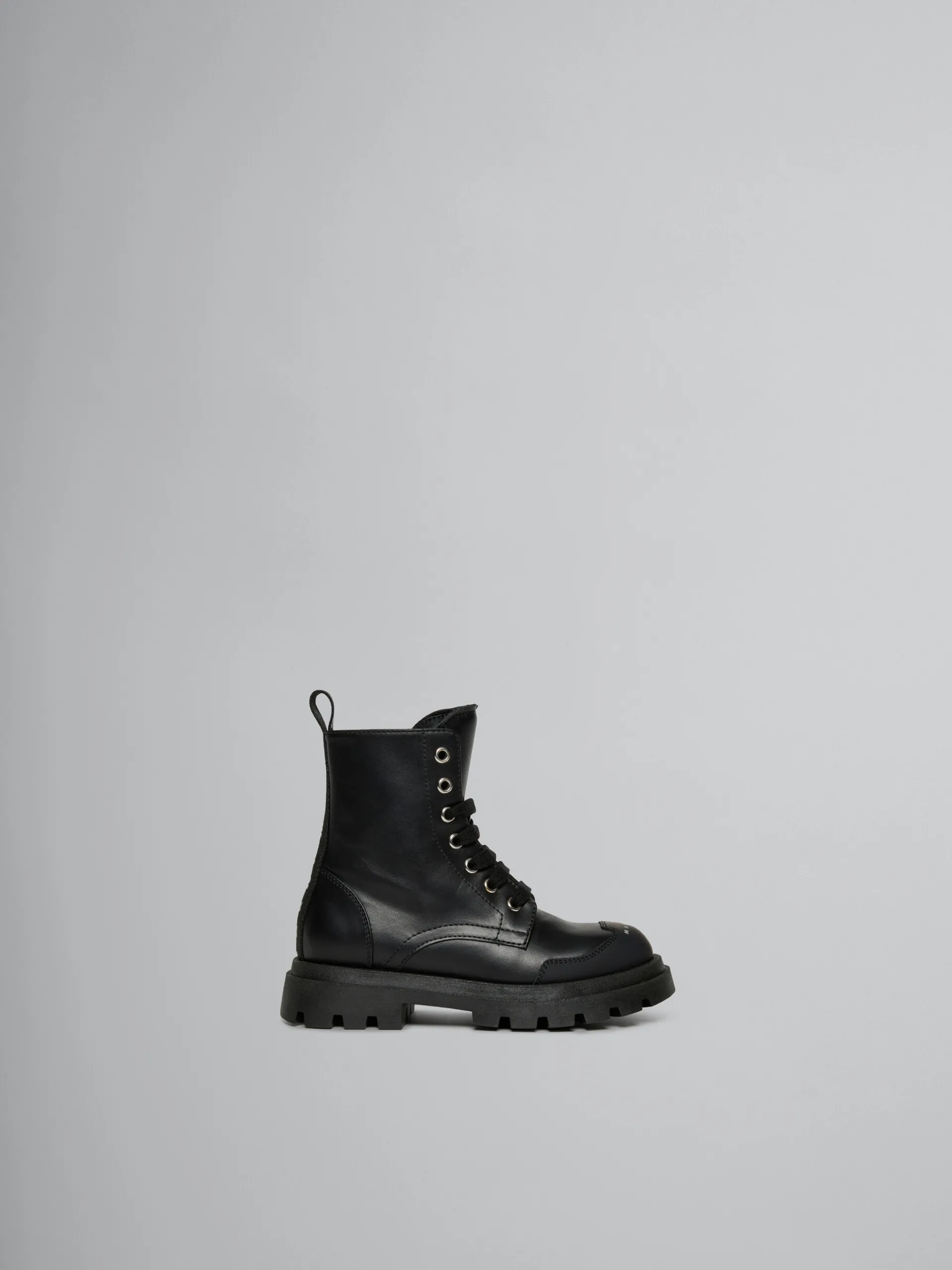 Kids>Marni Leather Combat Boot BLACK