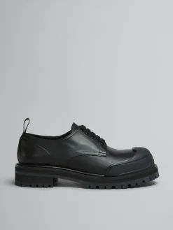 Lace Up & Loafers>Marni Leather Dada Army Derby Shoe BLACK