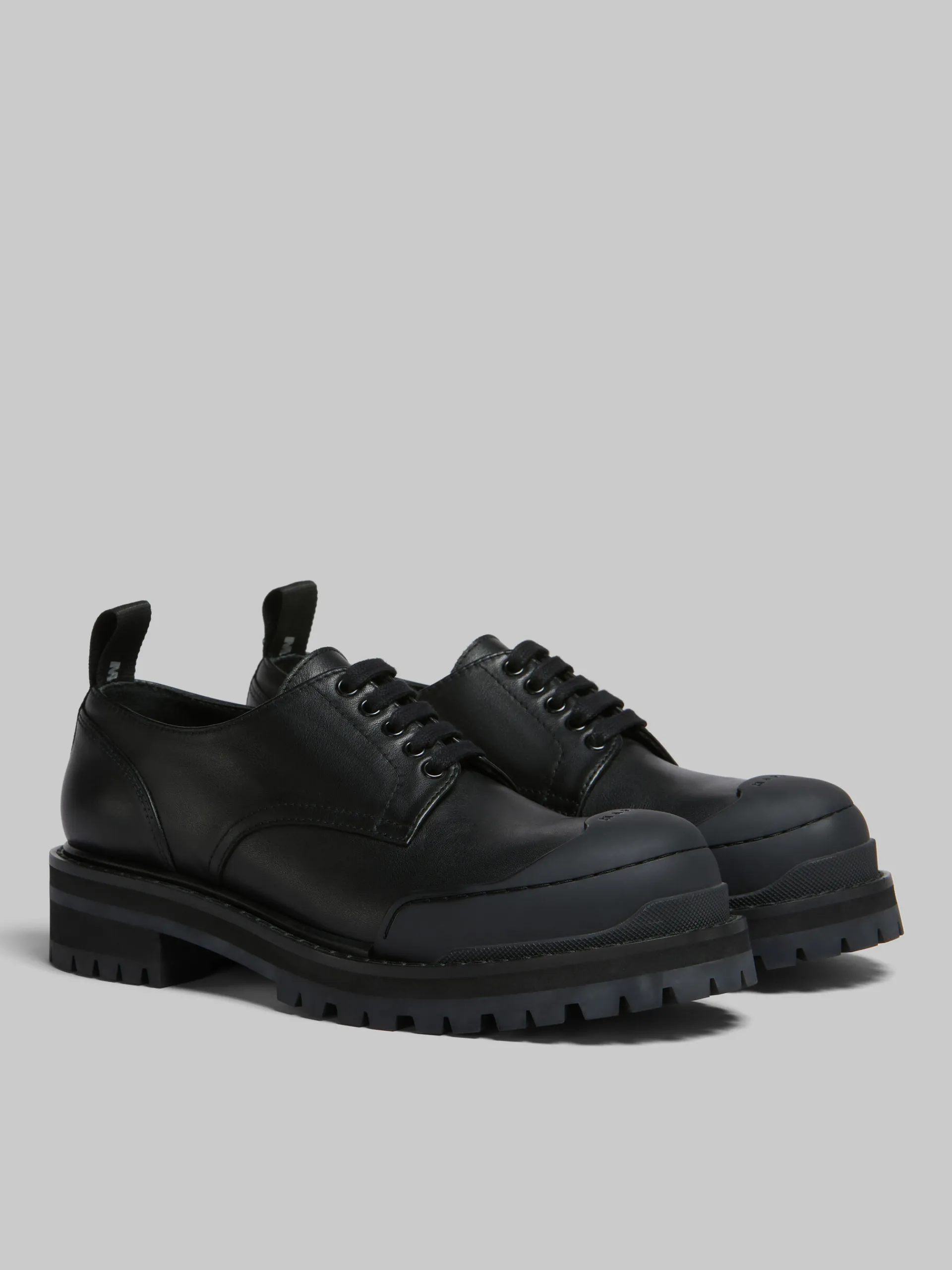 Lace Up & Loafers>Marni Leather Dada Army Derby Shoe BLACK