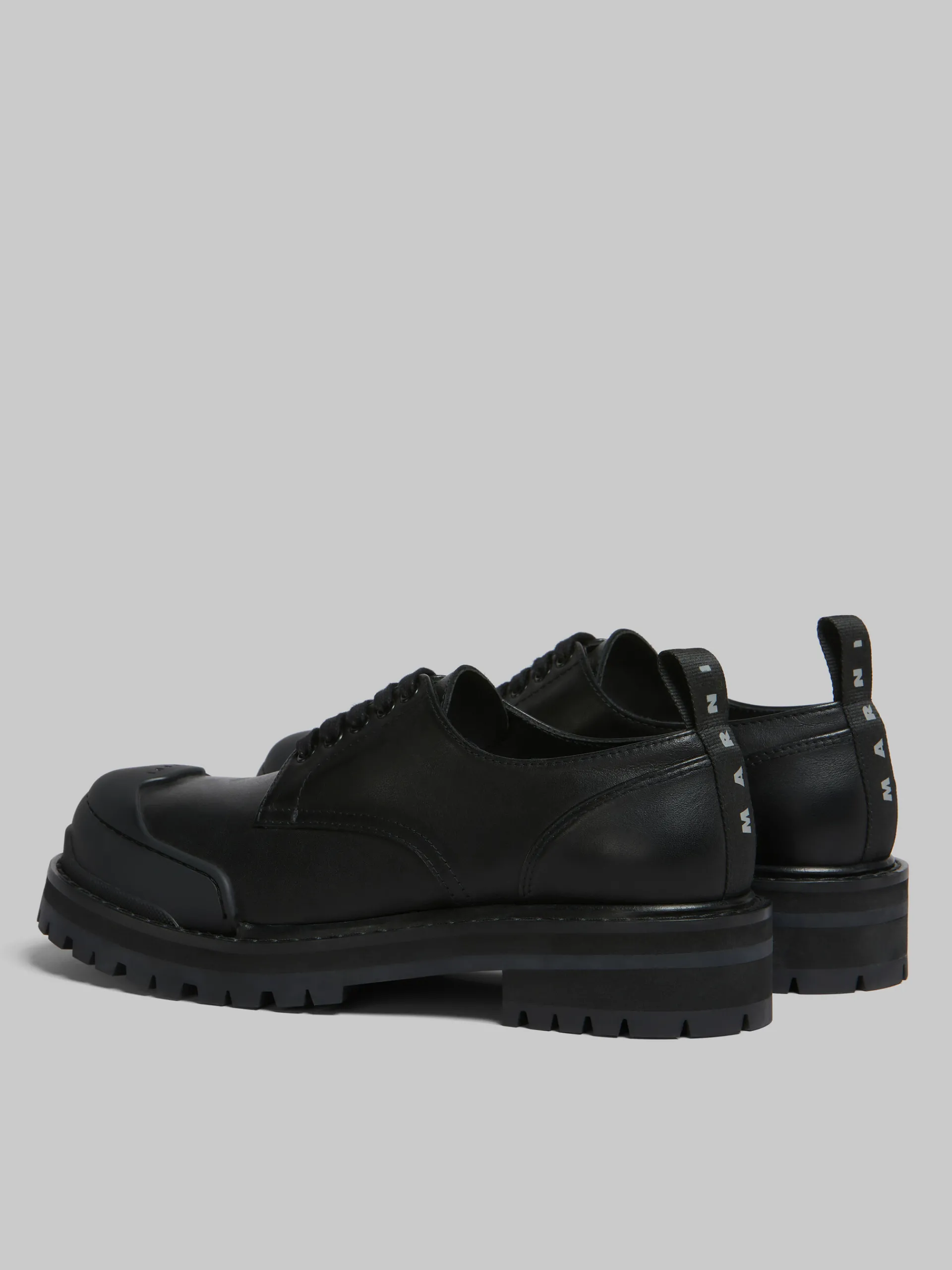 Lace Up & Loafers>Marni Leather Dada Army Derby Shoe BLACK