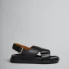 Slides & Sandals | Fussbett>Marni Leather Fussbett BLACK