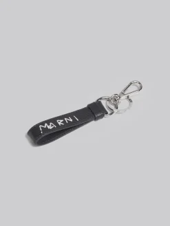 Other Accessories>Marni Leather Keyring With Mending BLACK