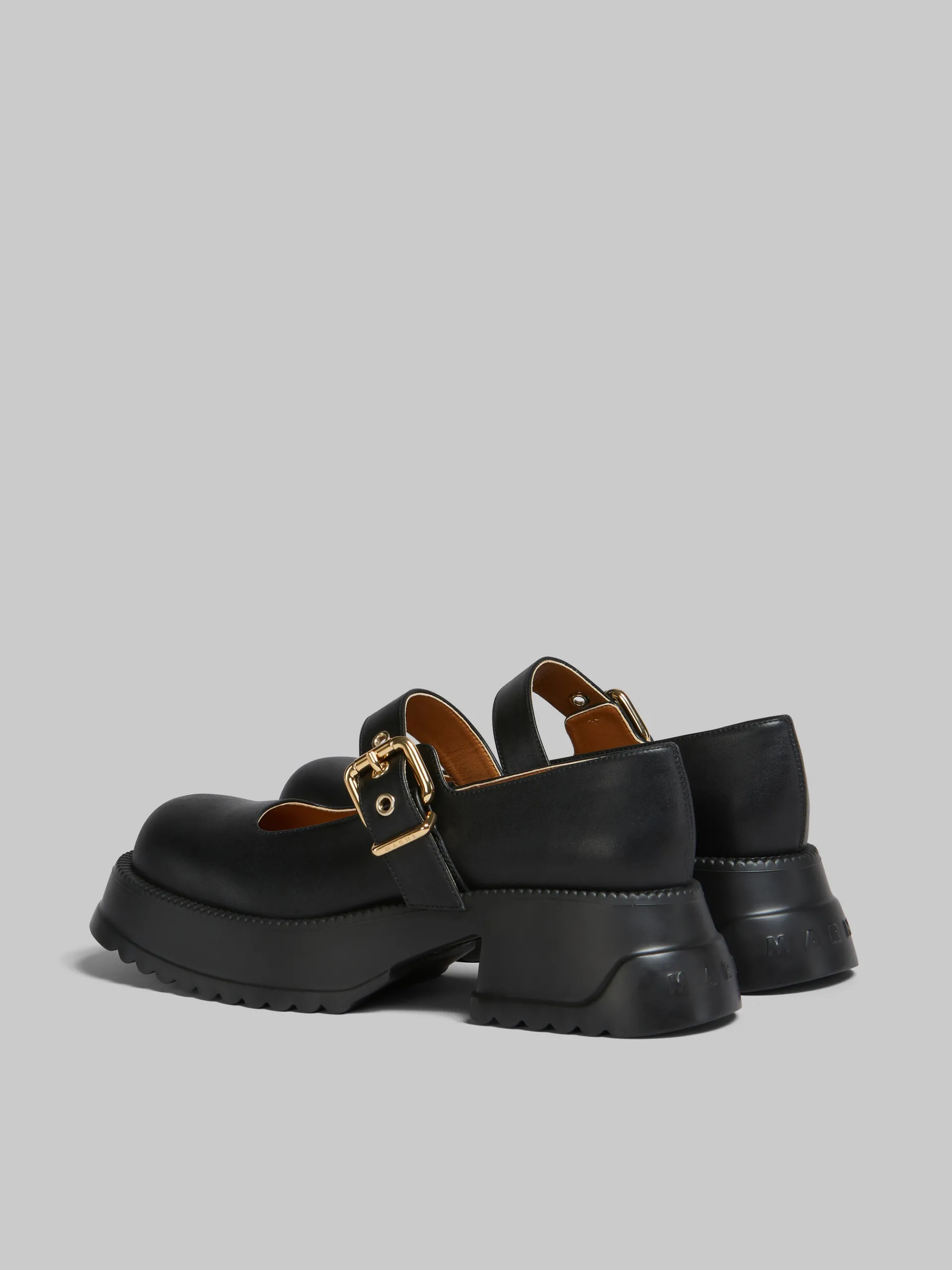 Heels | Sneakers>Marni Leather Mary Jane With Platform Sole BLACK