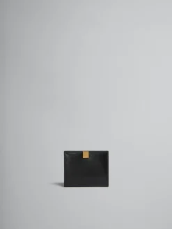 Wallets & Small Leather Goods>Marni Leather Trifold Prisma Wallet BLACK
