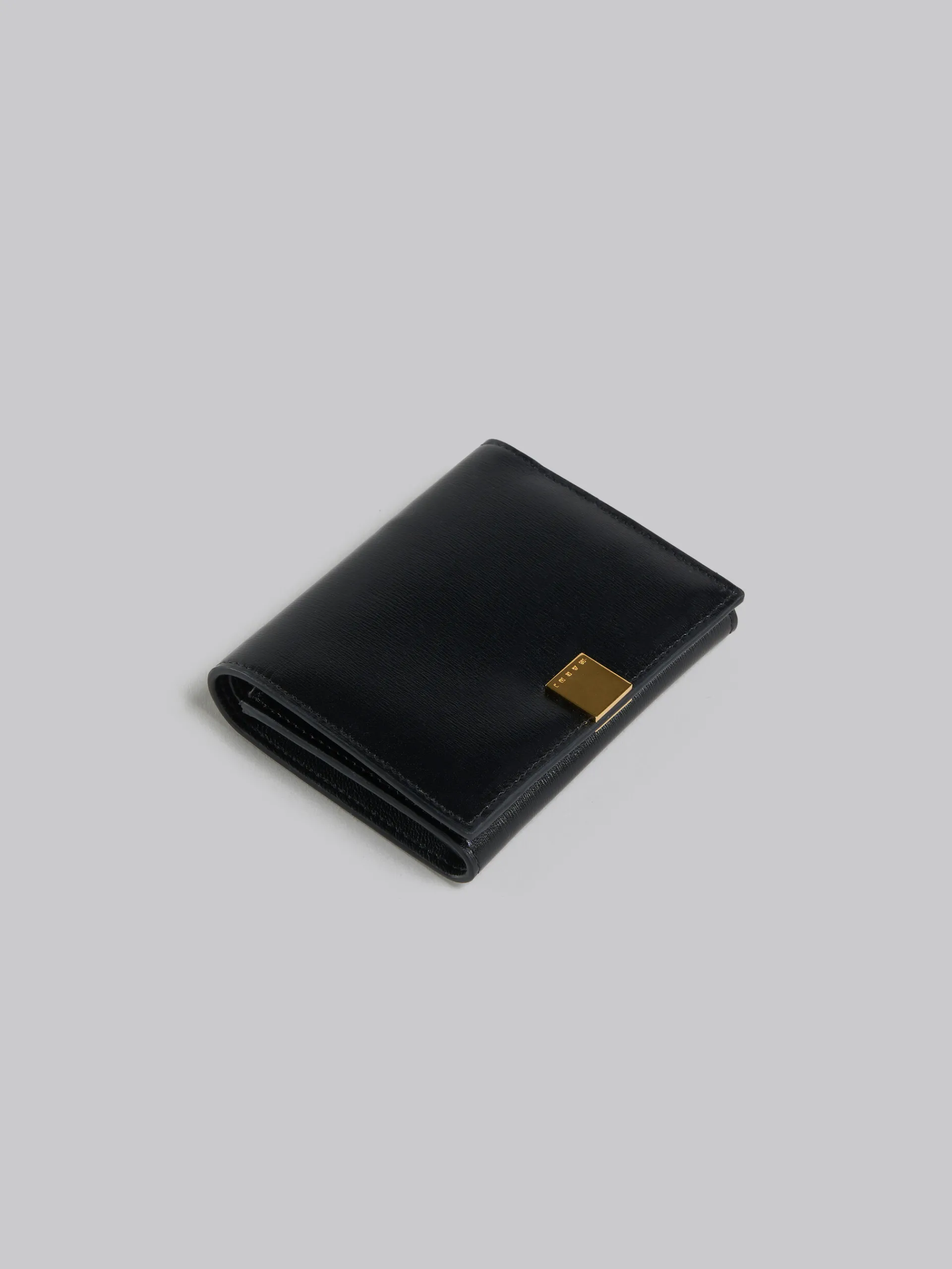 Wallets & Small Leather Goods>Marni Leather Trifold Prisma Wallet BLACK