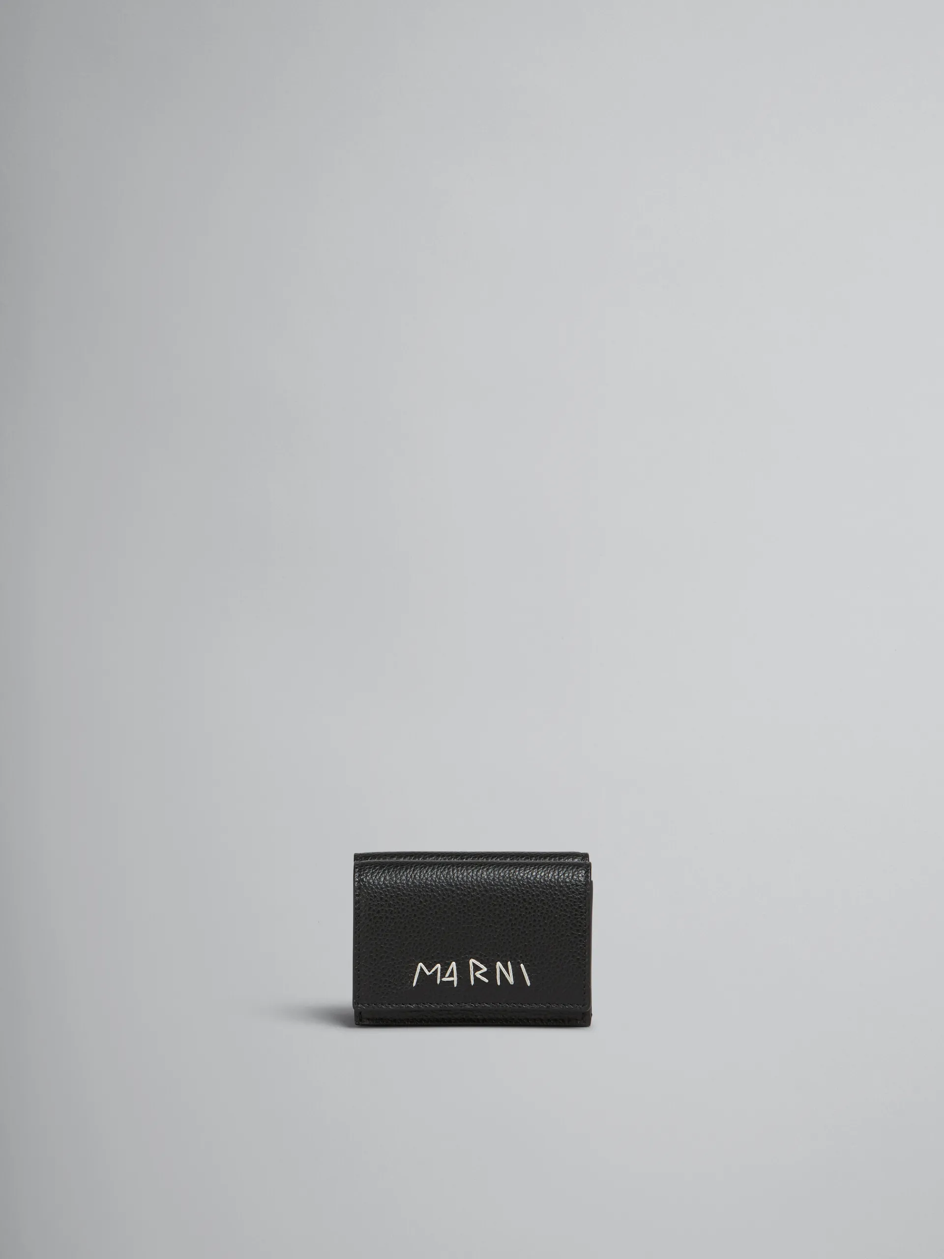 Wallets & Small Leather Goods>Marni Leather Trifold Wallet With Mending BLACK