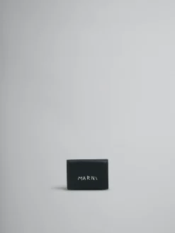 Wallets & Small Leather Goods>Marni Leather Trifold Wallet With Mending BLACK