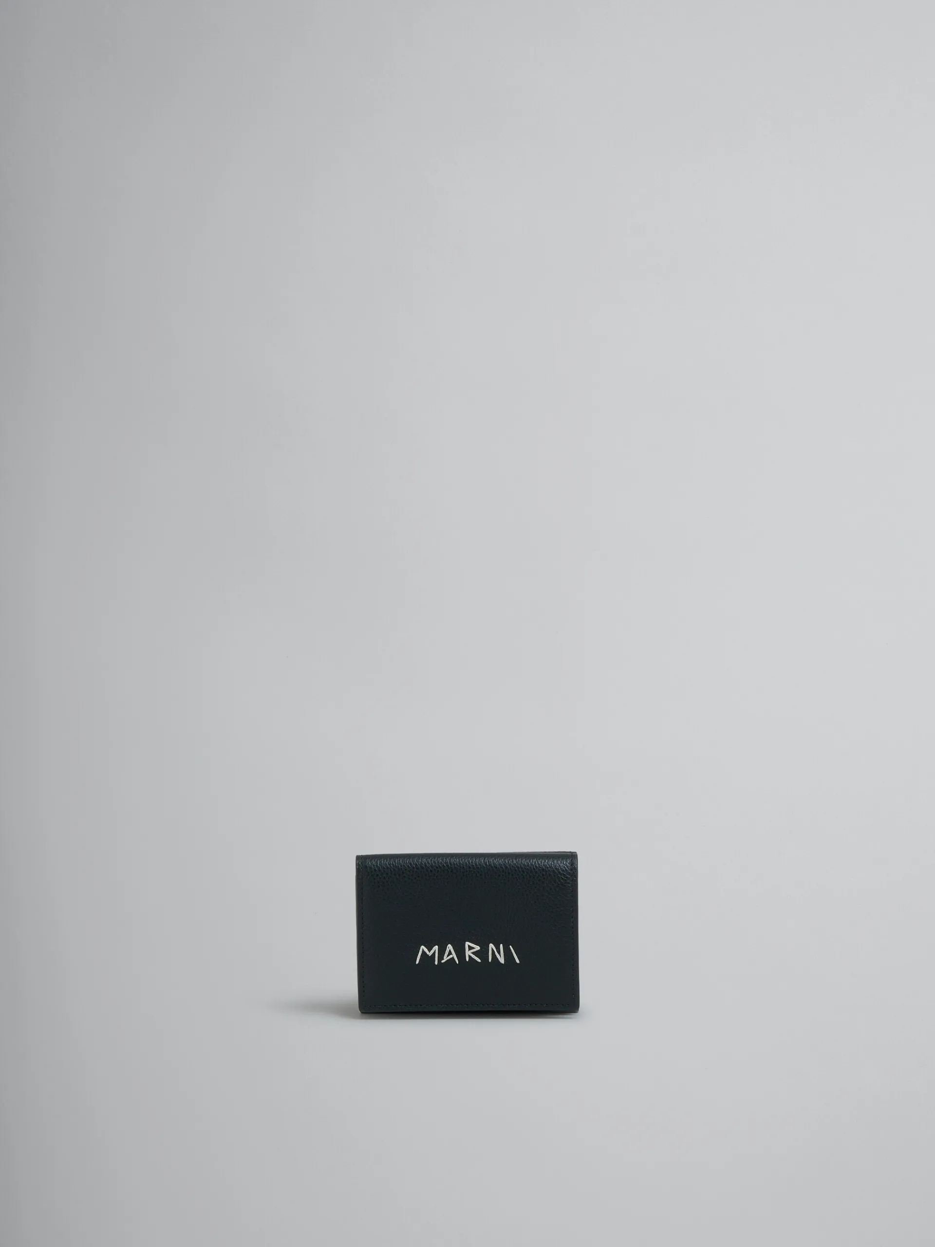 Wallets & Small Leather Goods>Marni Leather Trifold Wallet With Mending BLACK