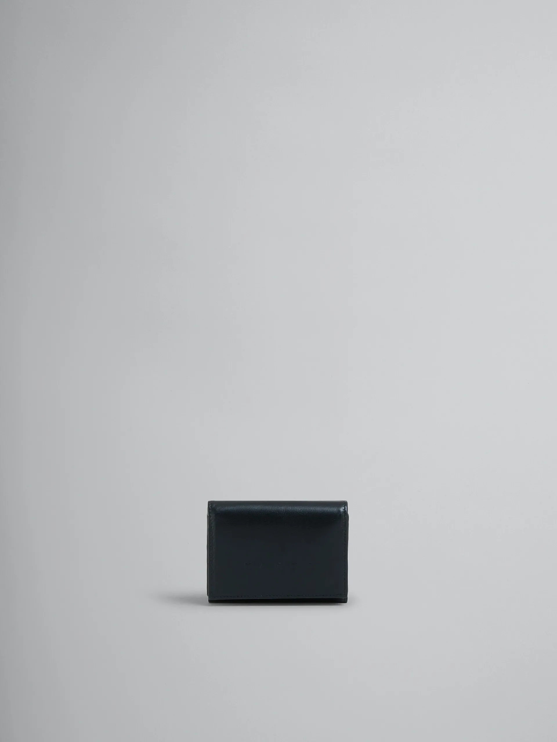 Wallets & Small Leather Goods>Marni Leather Trifold Wallet With Raised Logo BLACK