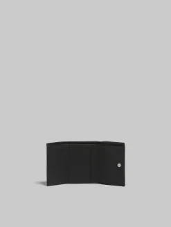 Wallets & Small Leather Goods>Marni Leather Trifold Wallet With Mending BLACK