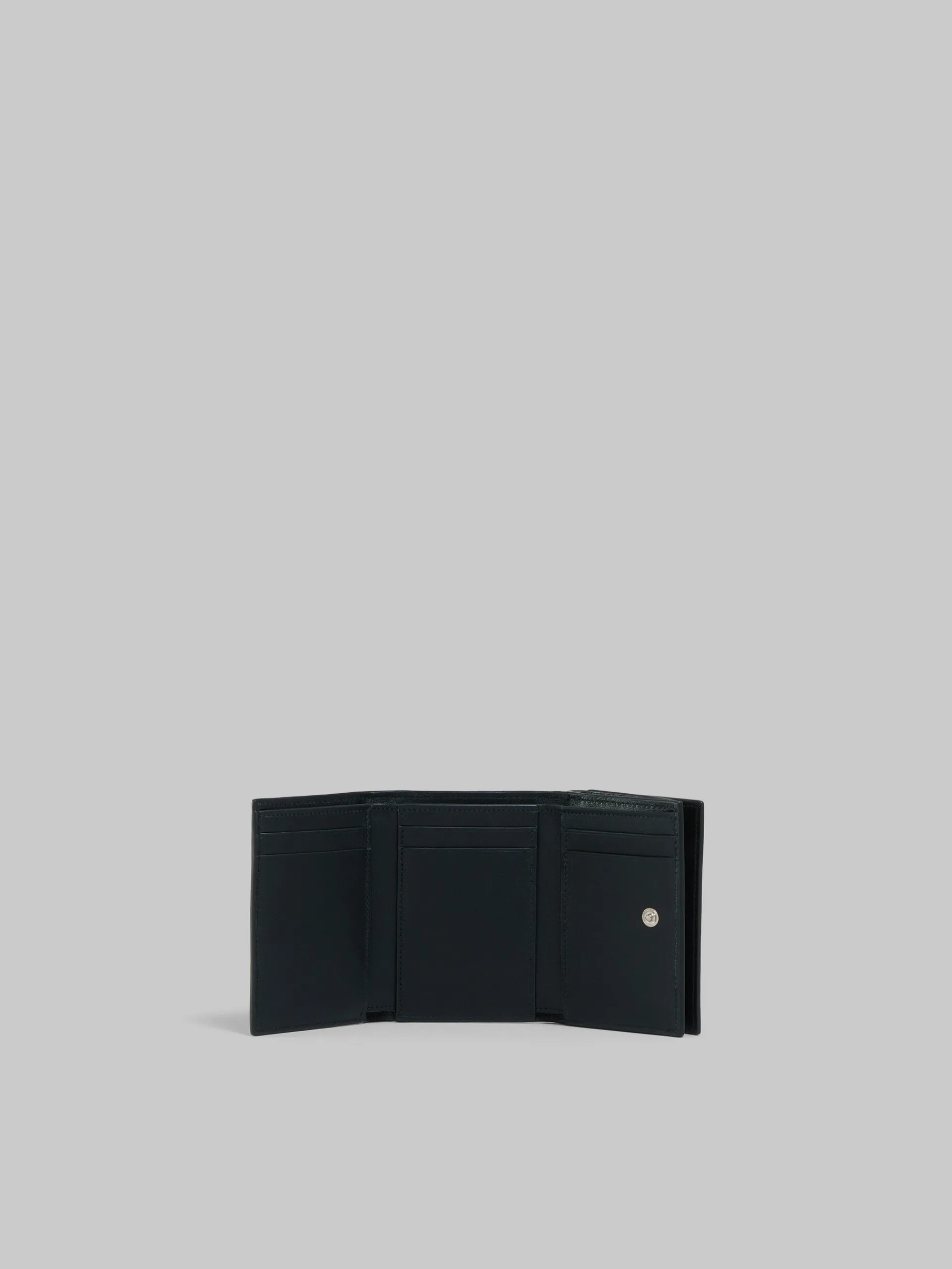 Wallets & Small Leather Goods>Marni Leather Trifold Wallet With Mending BLACK