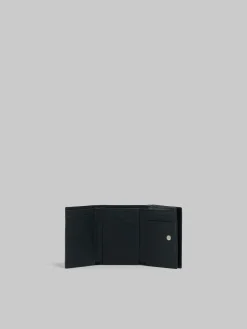 Wallets & Small Leather Goods>Marni Leather Trifold Wallet With Mending BLACK