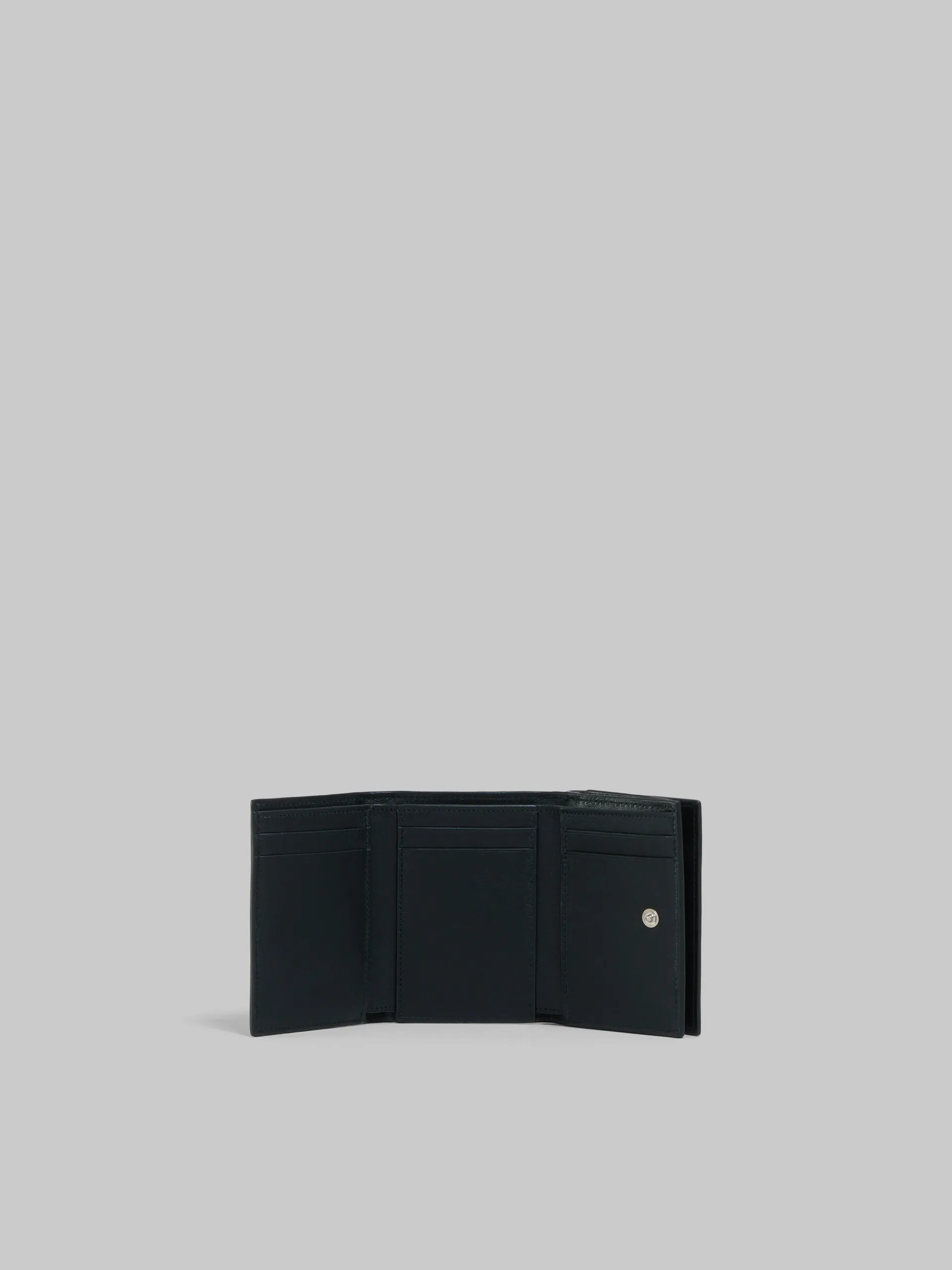Wallets & Small Leather Goods>Marni Leather Trifold Wallet With Mending BLACK