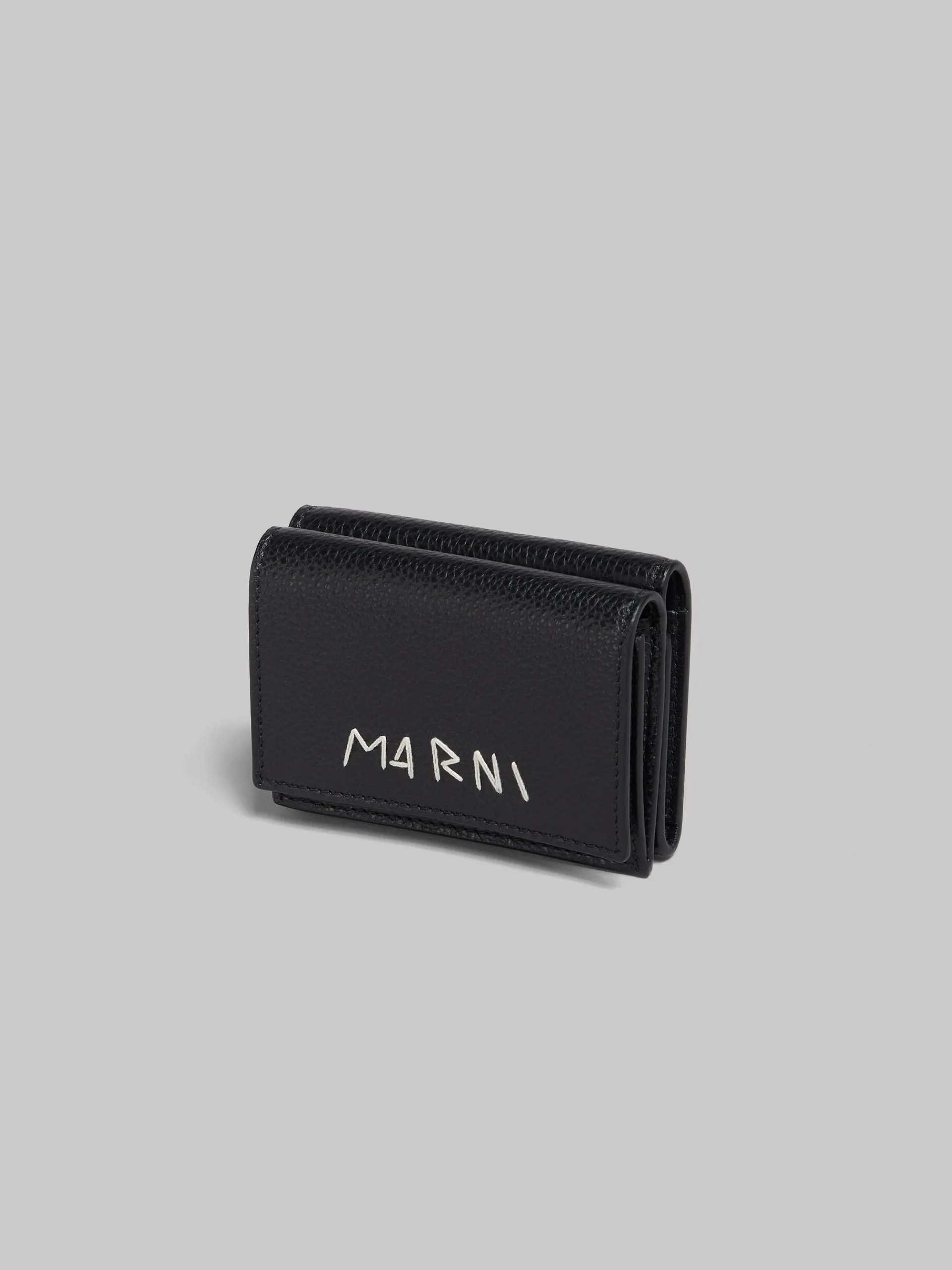 Wallets & Small Leather Goods>Marni Leather Trifold Wallet With Mending BLACK