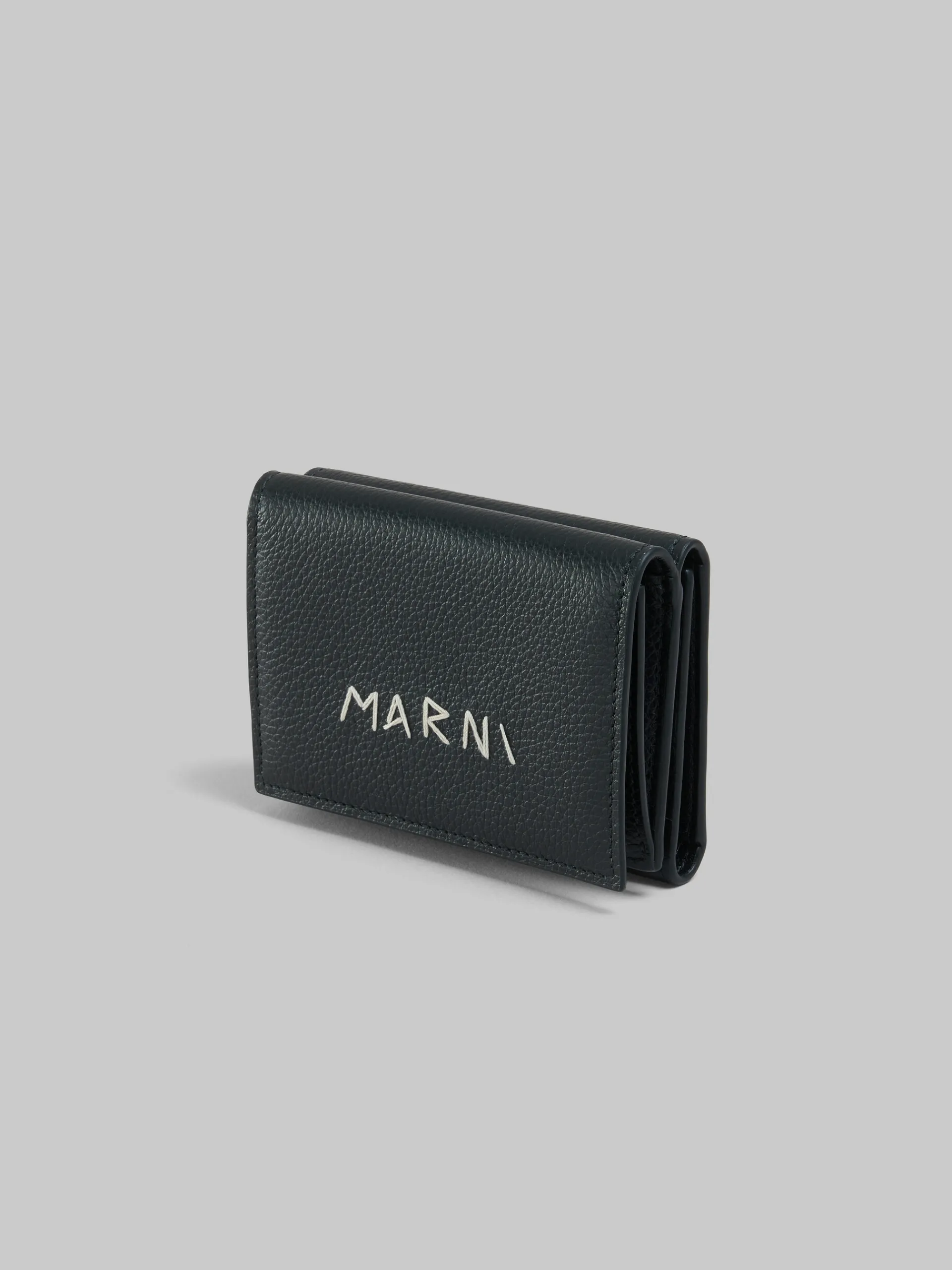 Wallets & Small Leather Goods>Marni Leather Trifold Wallet With Mending BLACK