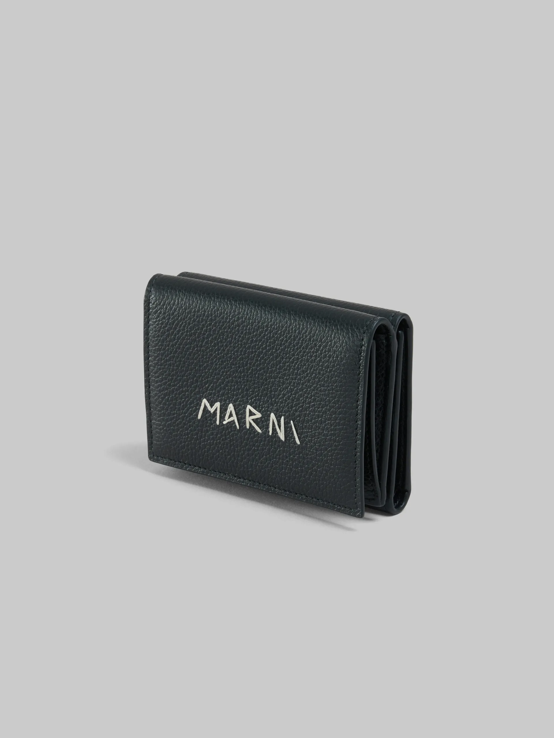 Wallets & Small Leather Goods>Marni Leather Trifold Wallet With Mending BLACK