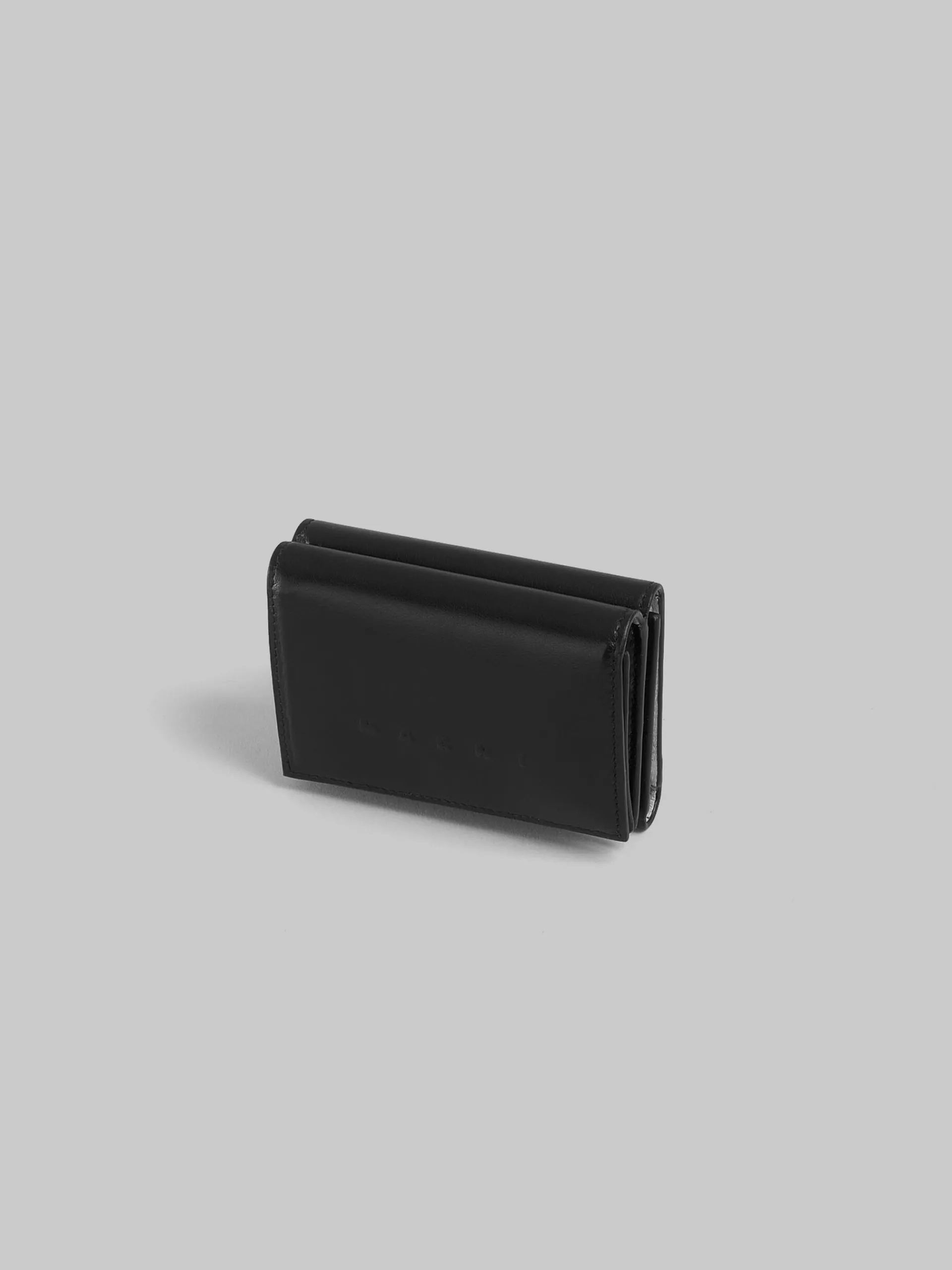 Wallets & Small Leather Goods>Marni Leather Trifold Wallet With Raised Logo BLACK