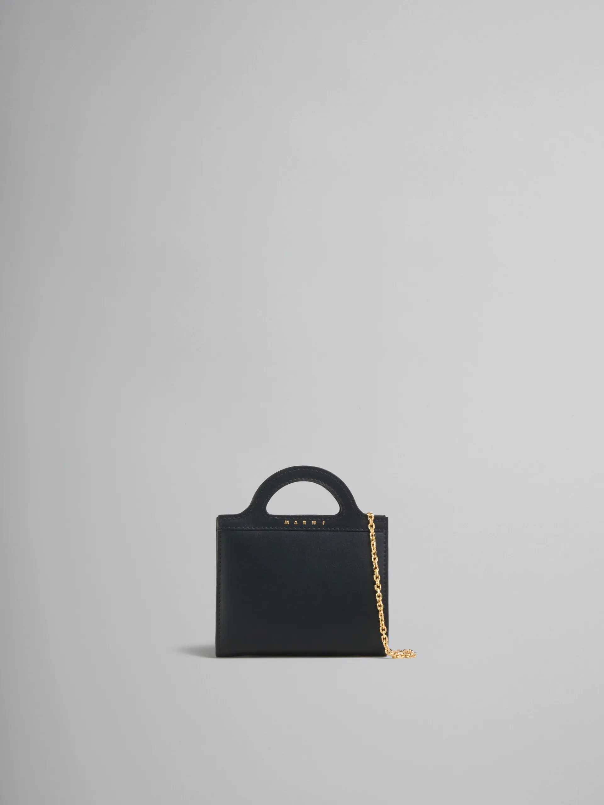 Wallets & Small Leather Goods>Marni Leather Tropicalia Wallet With Chain Strap BLACK