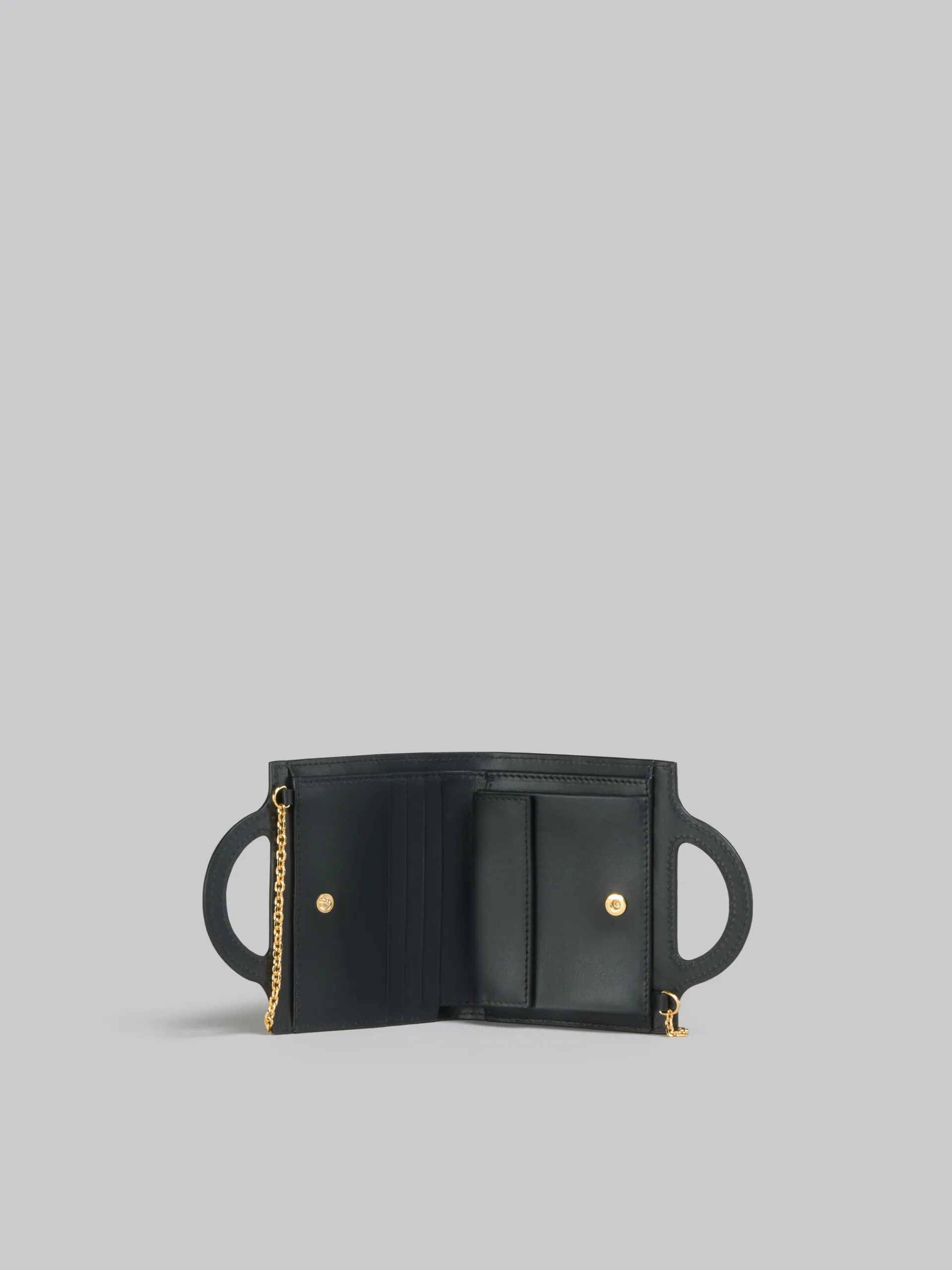 Wallets & Small Leather Goods>Marni Leather Tropicalia Wallet With Chain Strap BLACK