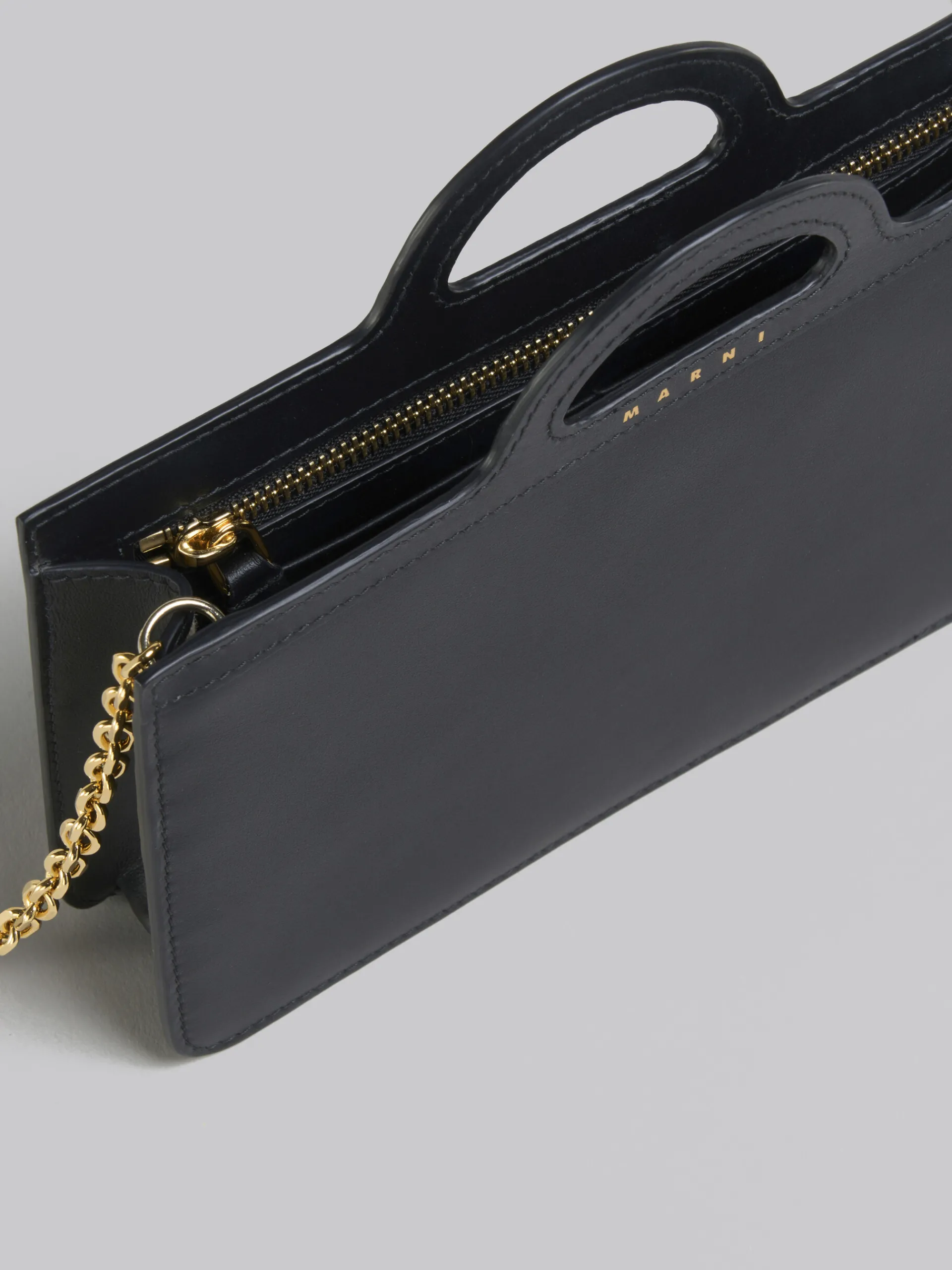 Wallets & Small Leather Goods>Marni Leather Tropicalia Long Wallet With Chain Strap BLACK