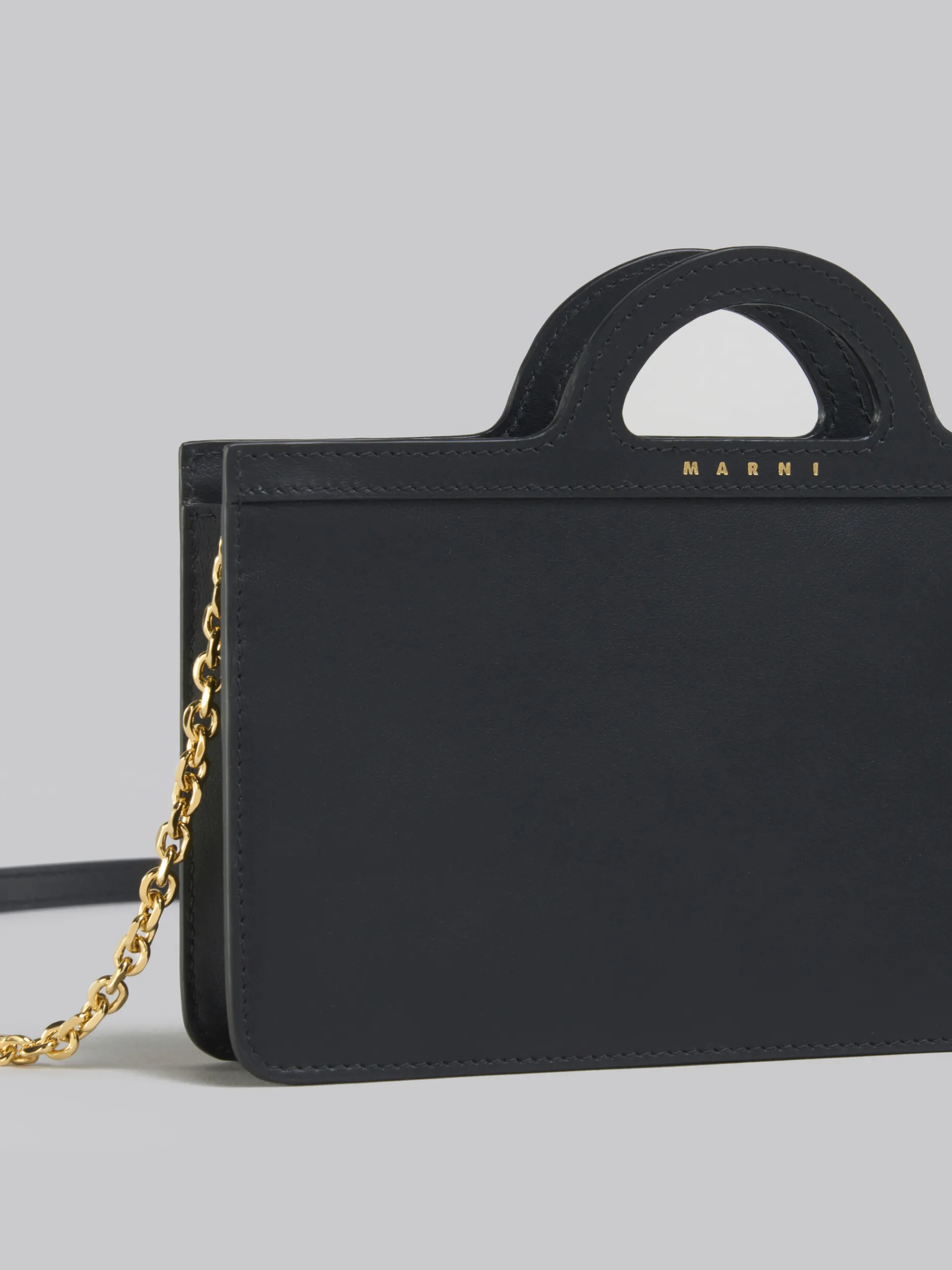 Wallets & Small Leather Goods>Marni Leather Tropicalia Long Wallet With Chain Strap BLACK