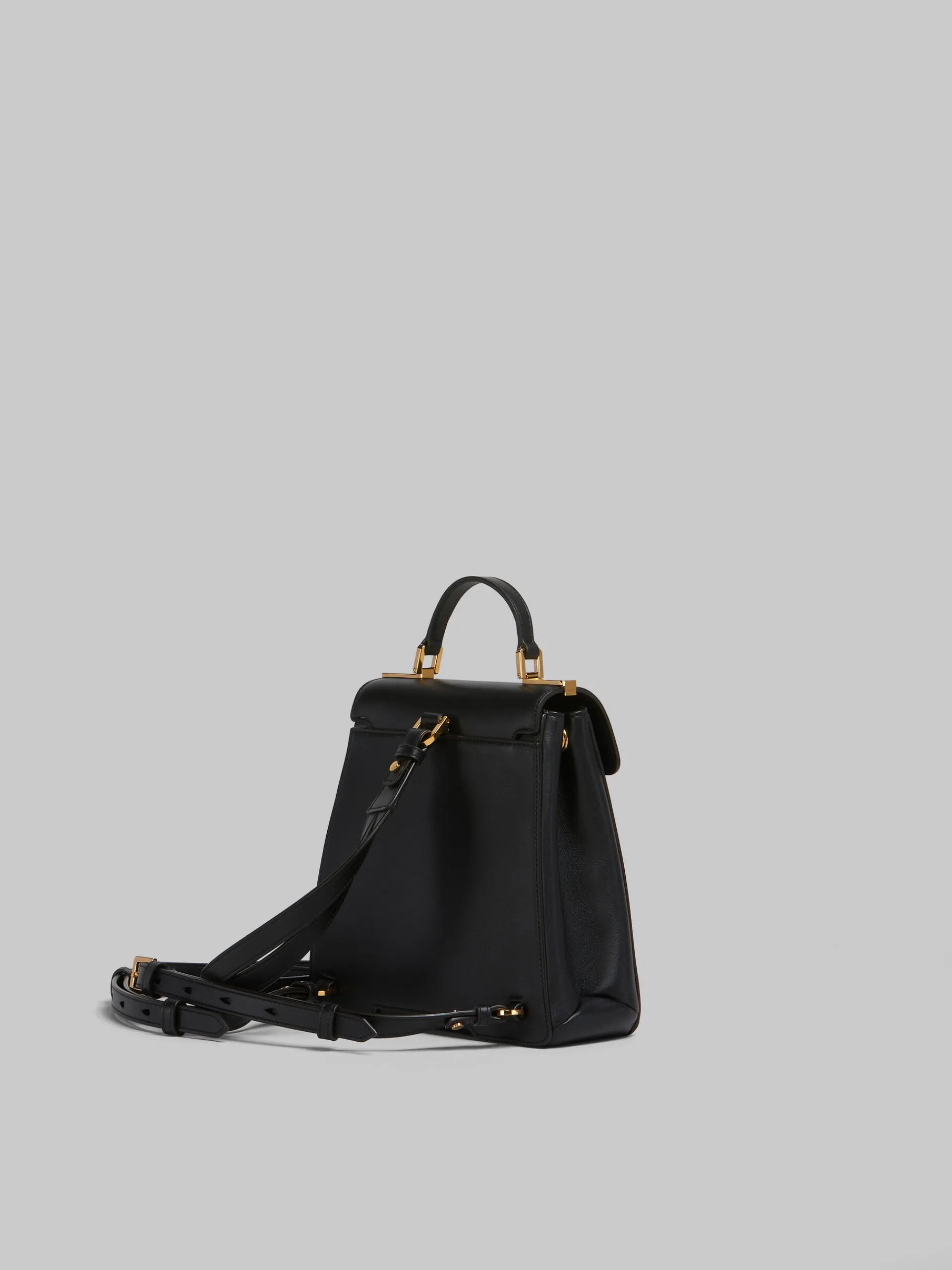 Trunkaroo Bag>Marni Leather Trunkaroo Backpack BLACK