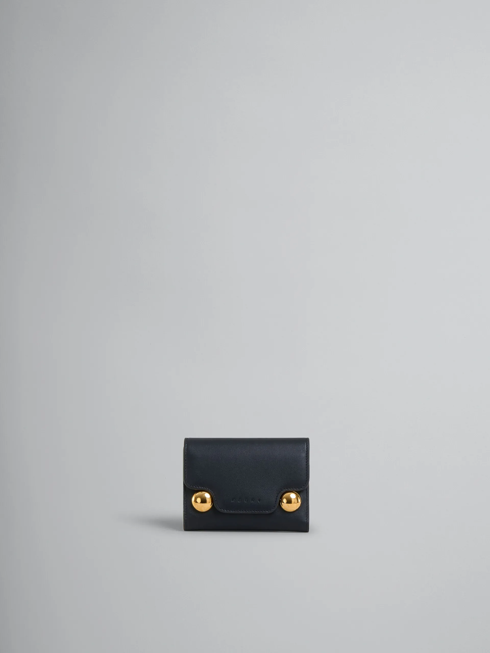 Wallets & Small Leather Goods>Marni Leather Trunkaroo Trifold Wallet BLACK