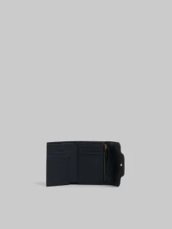 Wallets & Small Leather Goods>Marni Leather Trunkaroo Trifold Wallet BLACK