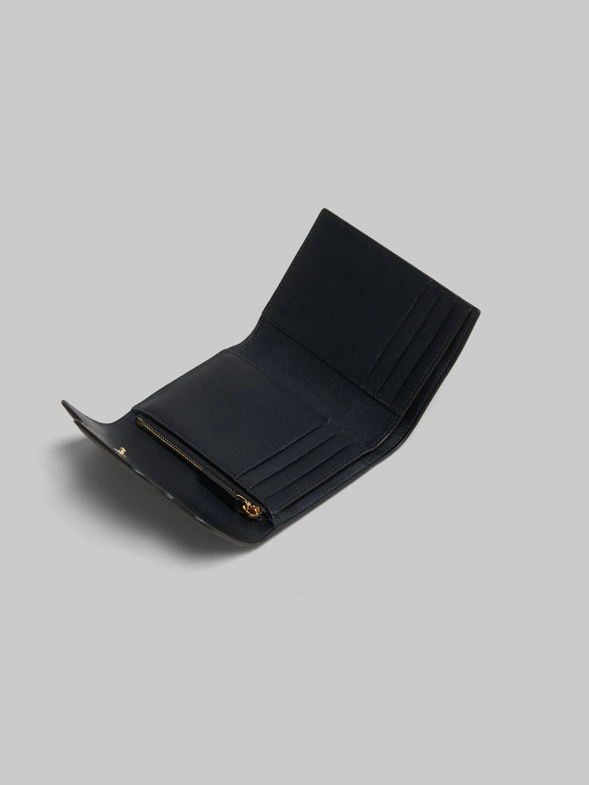 Wallets & Small Leather Goods>Marni Leather Trunkaroo Trifold Wallet BLACK