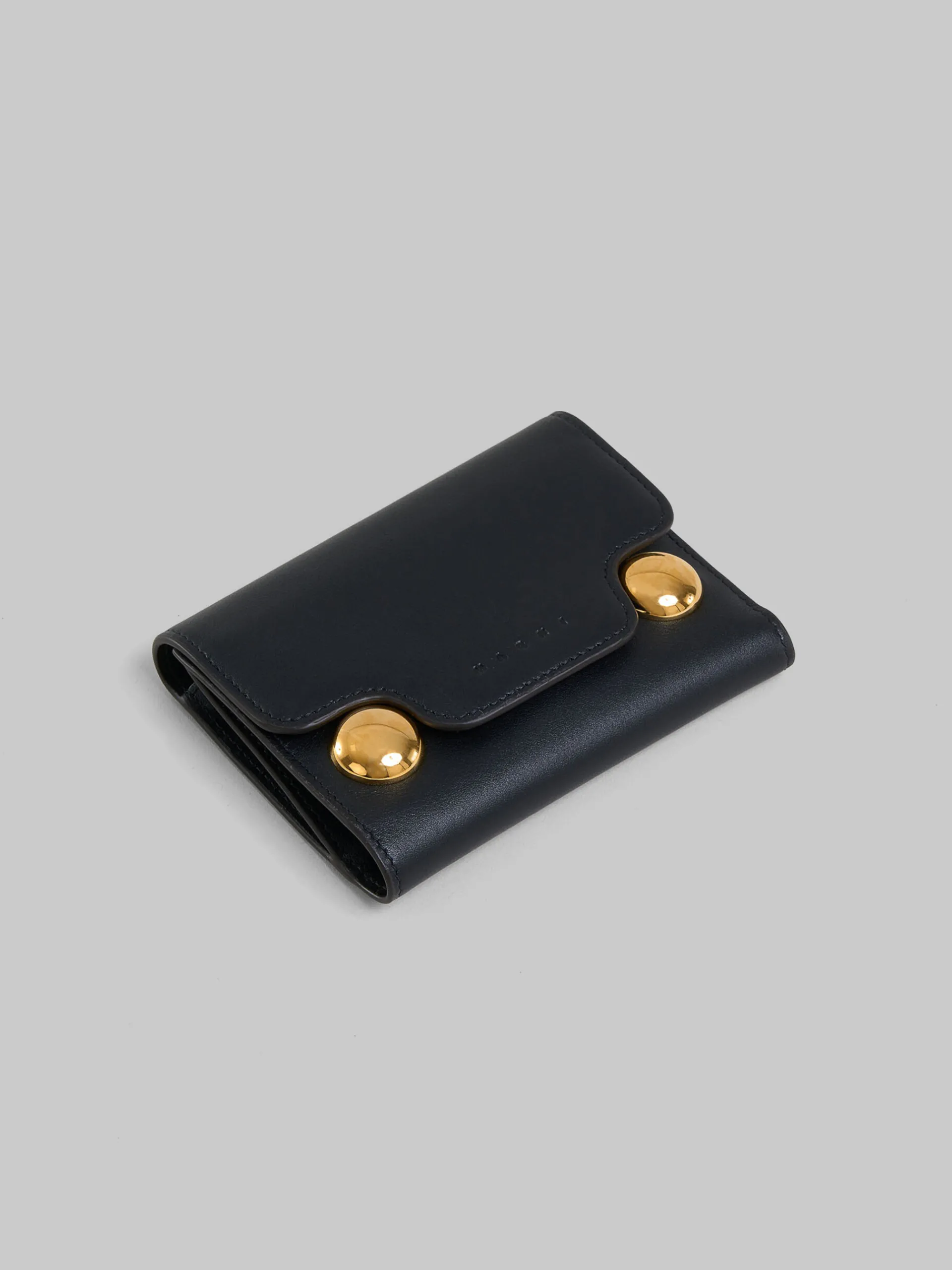 Wallets & Small Leather Goods>Marni Leather Trunkaroo Trifold Wallet BLACK